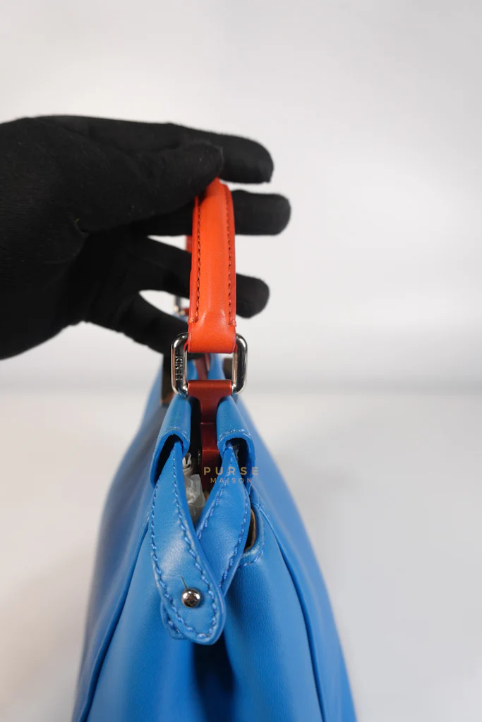 Fendi Mini Peekaboo Bicolor Light Blue and Orange Strap Bag - Image 18
