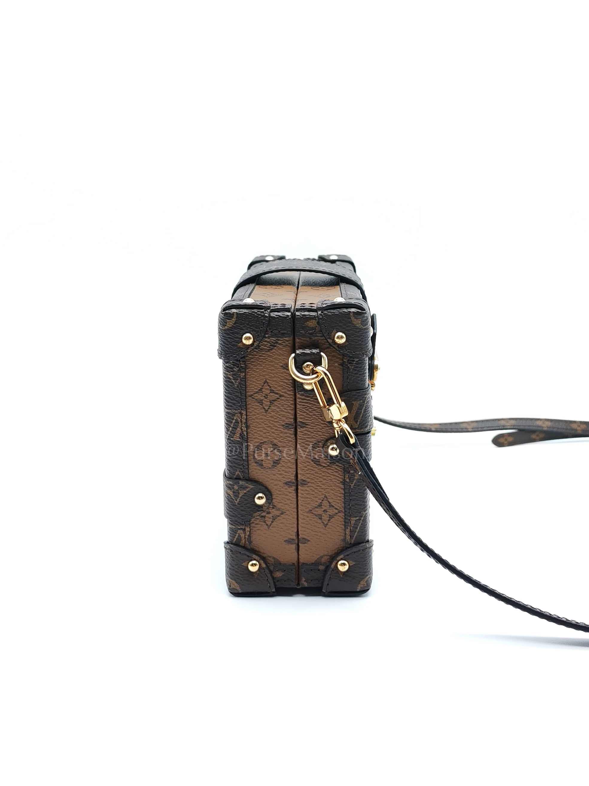 Louis Vuitton Petite Malle Bag in Reverse Monogram Canvas & Gold Hardware Microchip - Image 6