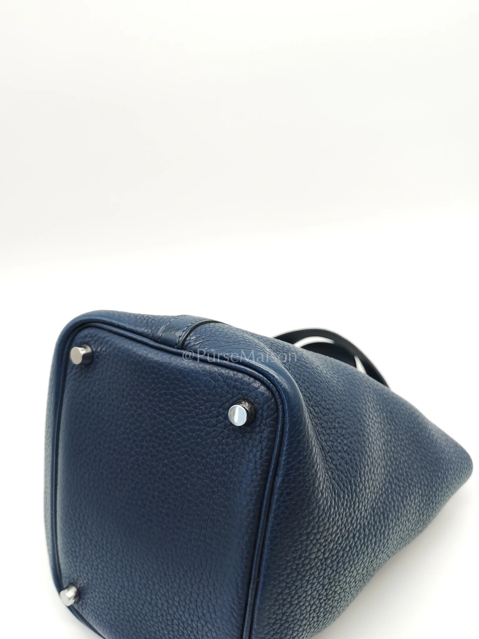 Hermes Picotin 18 in Blue Clemence Leather and Palladium Hardware Stamp M Square (2009) - Image 11