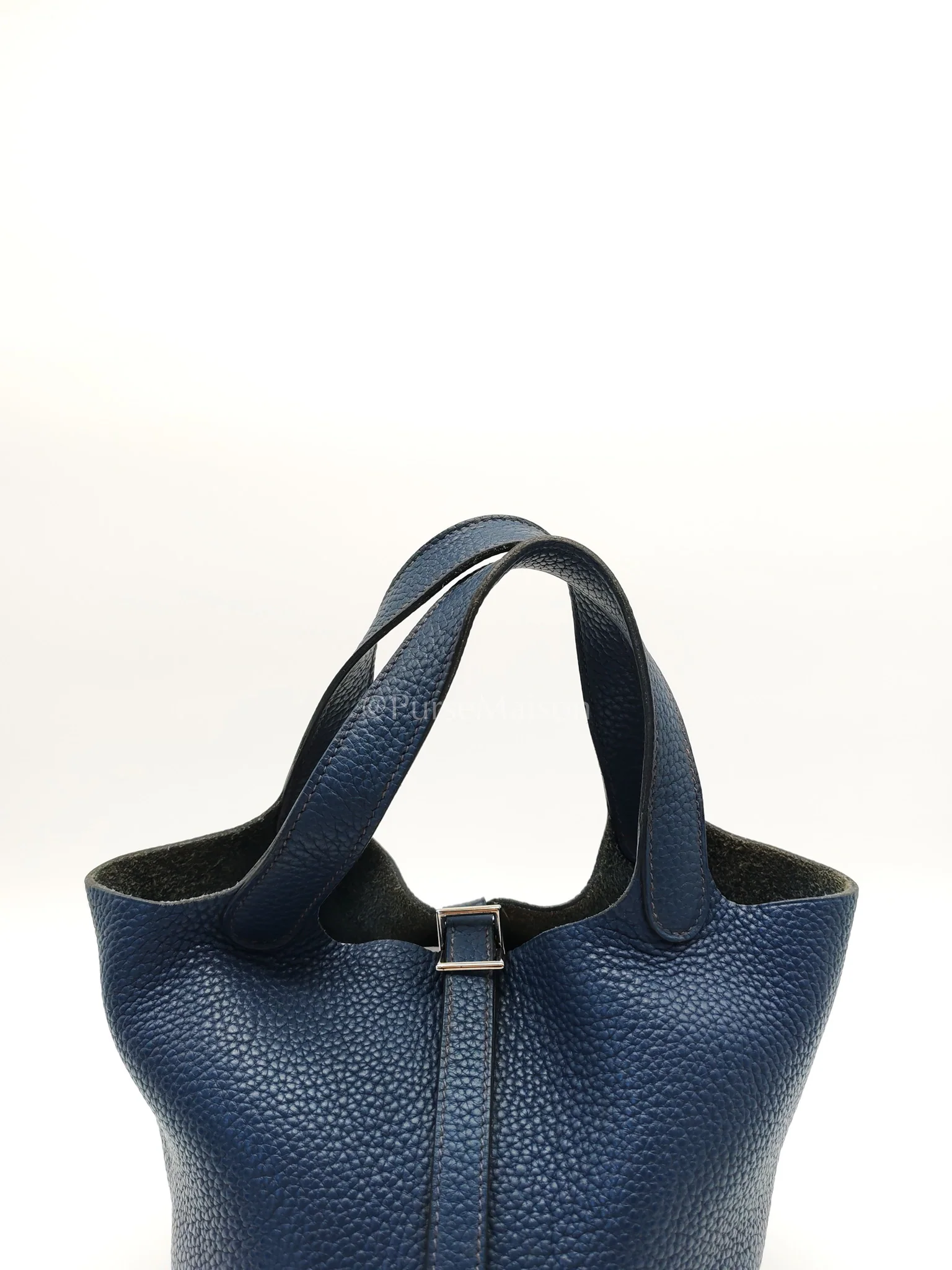 Hermes Picotin 18 in Blue Clemence Leather and Palladium Hardware Stamp M Square (2009) - Image 16