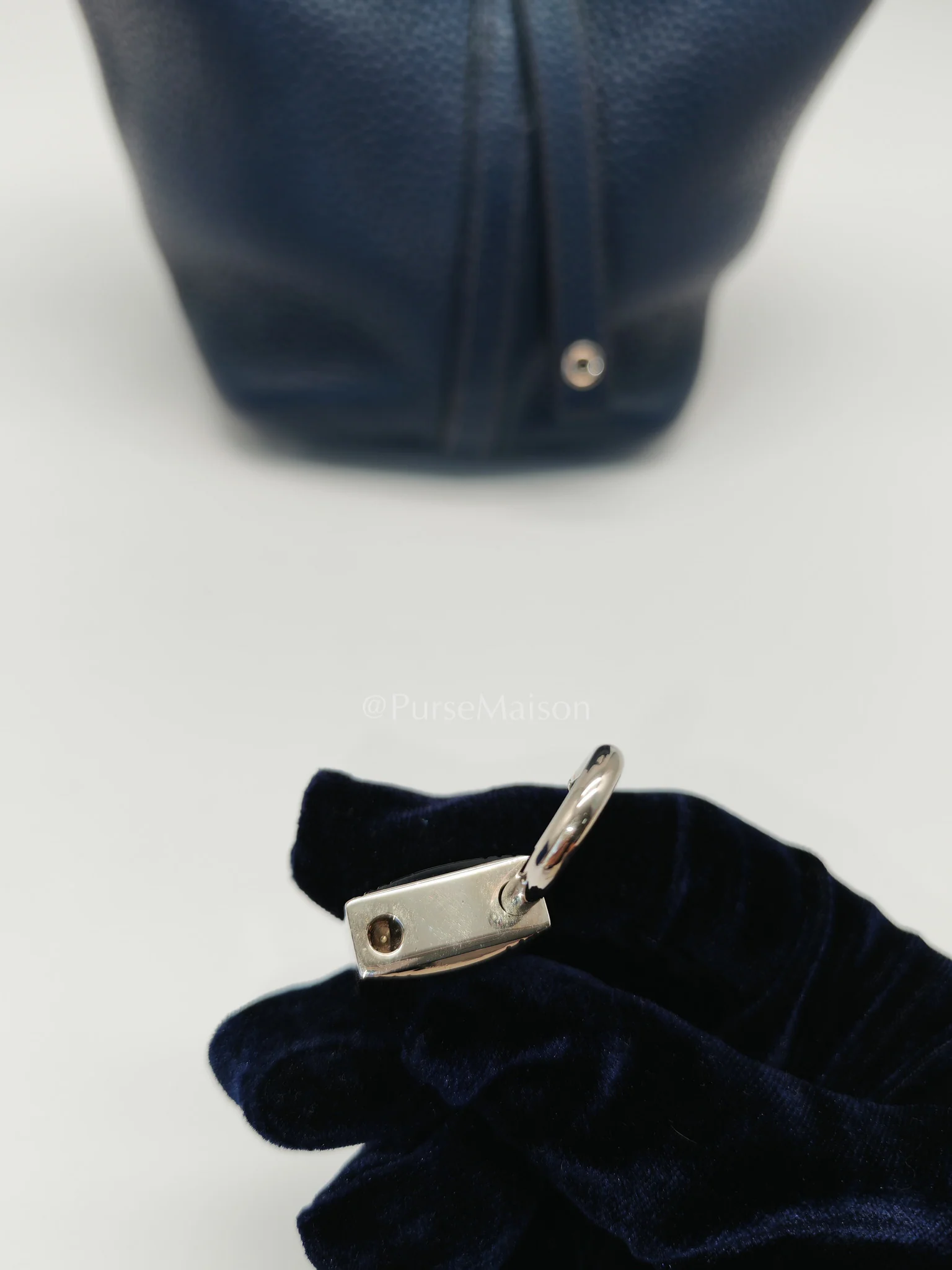 Hermes Picotin 18 in Blue Clemence Leather and Palladium Hardware Stamp M Square (2009) - Image 19