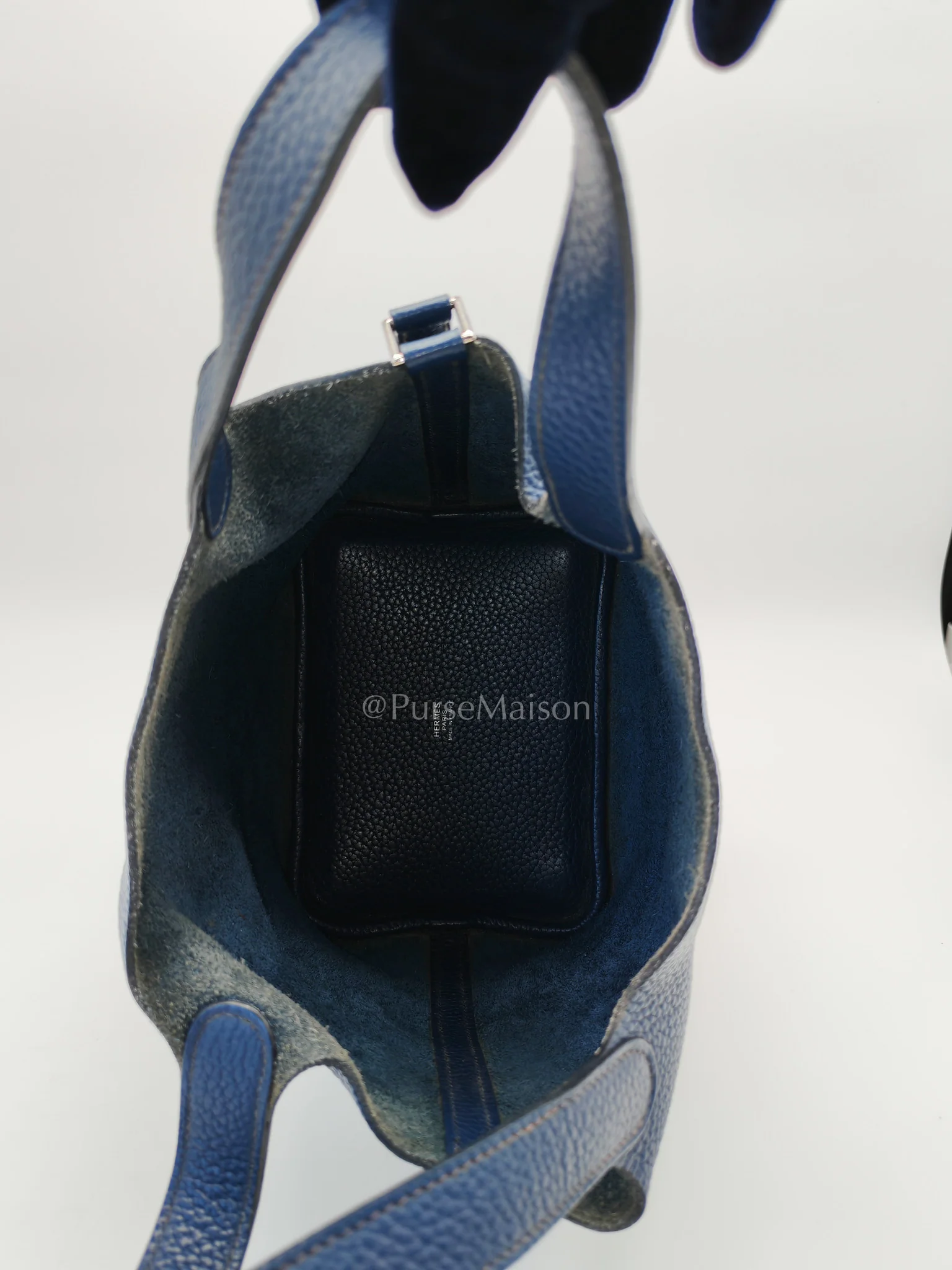 Hermes Picotin 18 in Blue Clemence Leather and Palladium Hardware Stamp M Square (2009) - Image 24