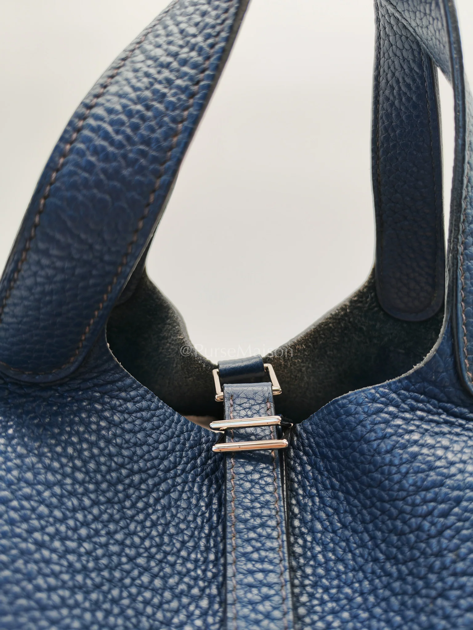 Hermes Picotin 18 in Blue Clemence Leather and Palladium Hardware Stamp M Square (2009) - Image 27