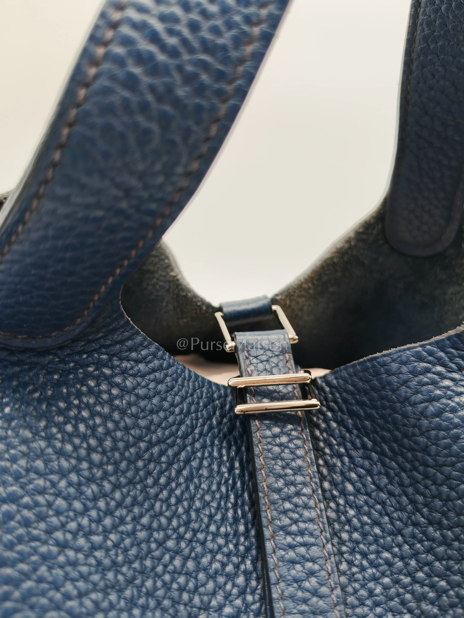 Hermes Picotin 18 in Blue Clemence Leather and Palladium Hardware Stamp M Square (2009) - Image 28
