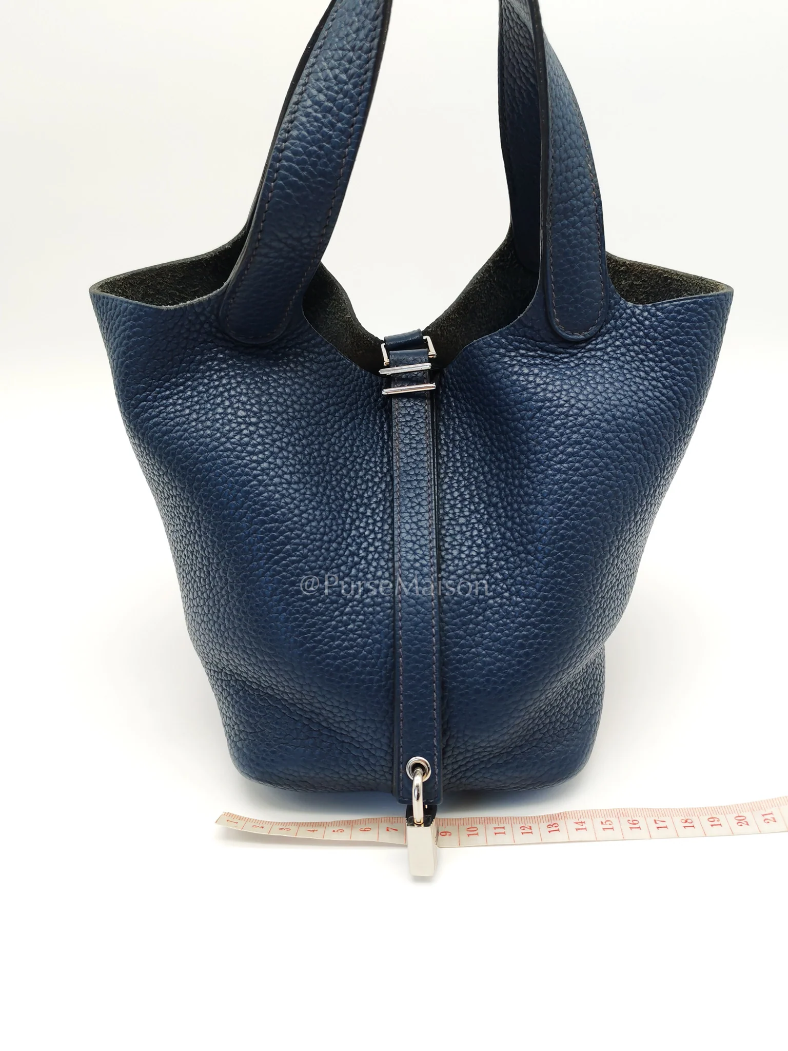 Hermes Picotin 18 in Blue Clemence Leather and Palladium Hardware Stamp M Square (2009) - Image 45