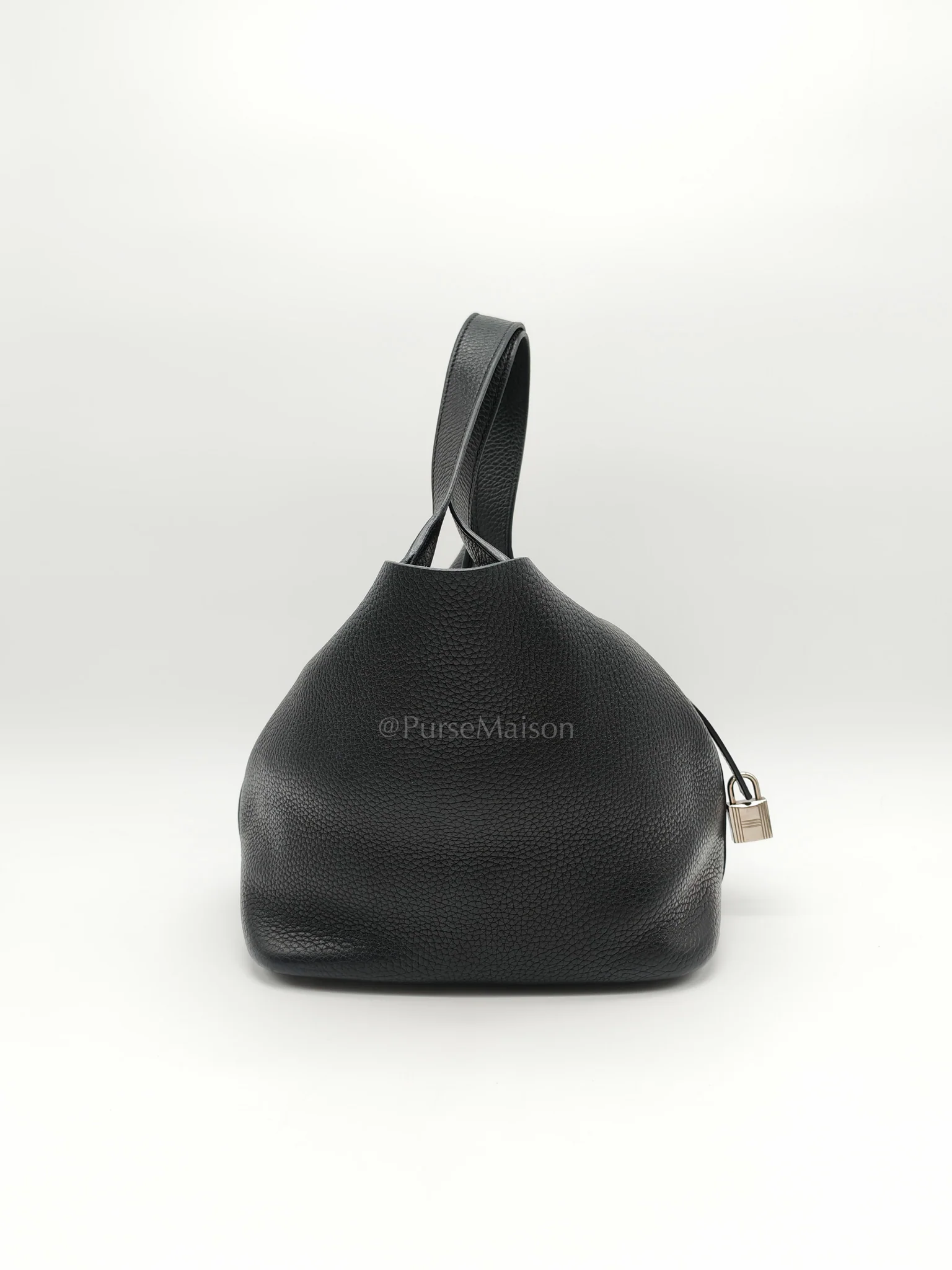 Hermes Picotin 22 in Noir Black Clemence Leather & Palladium Hardware Stamp T (2015) - Image 6