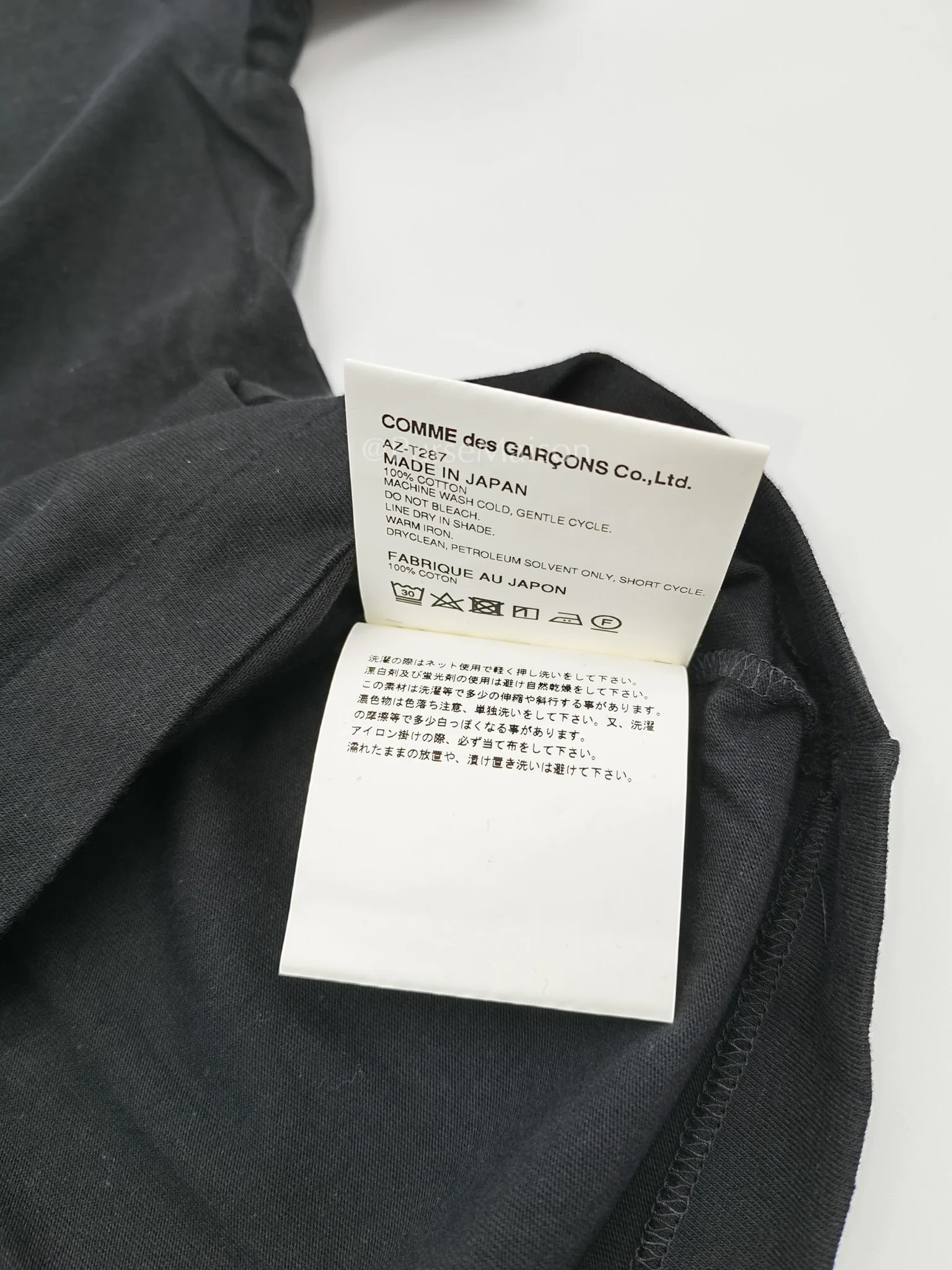 COMME des GARCONS Play Black Cotton T-shirt Size L - Image 5