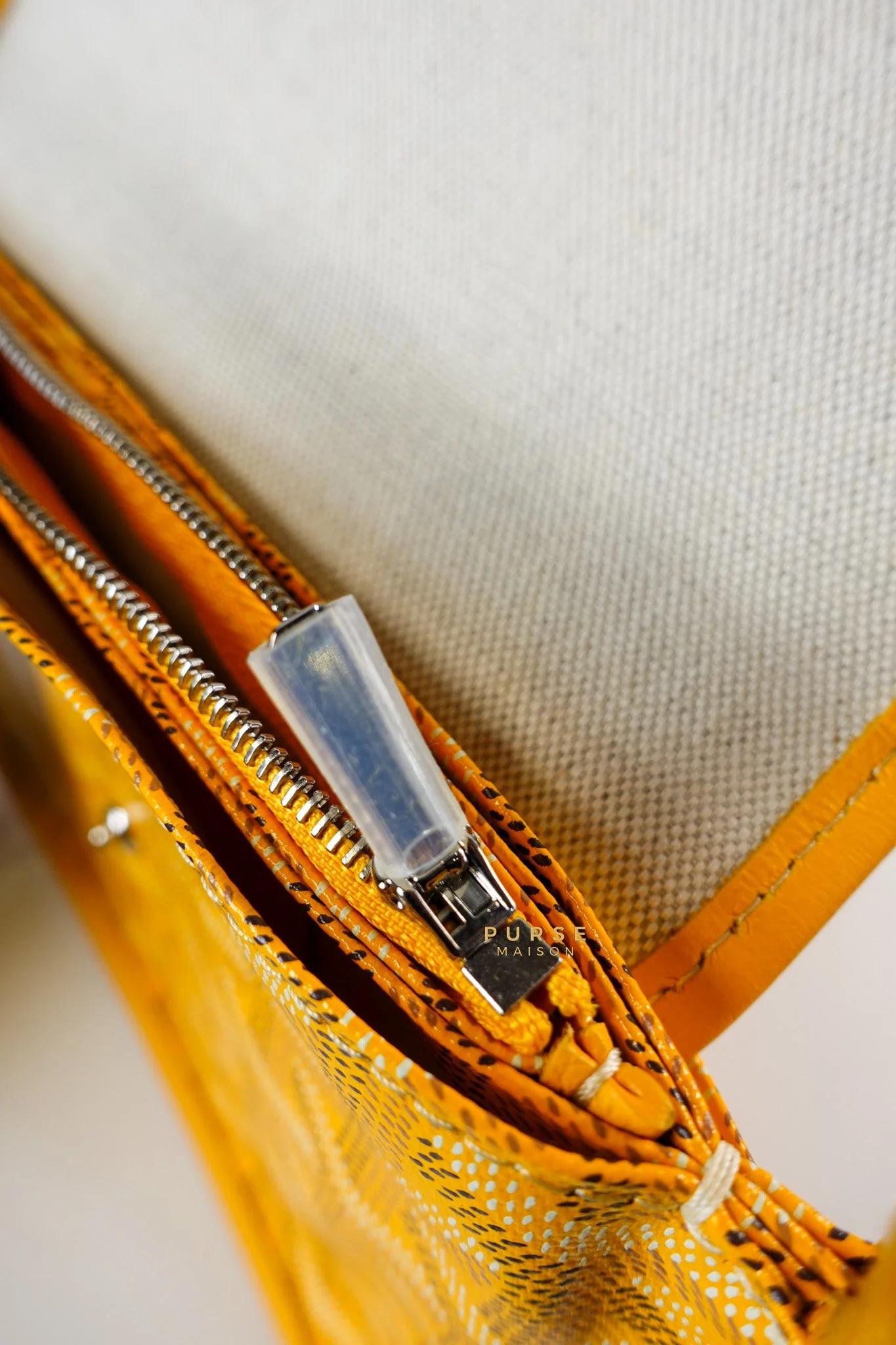 Goyard Plumet Yellow Goyardine Canvas Crossbody Bag - Image 10