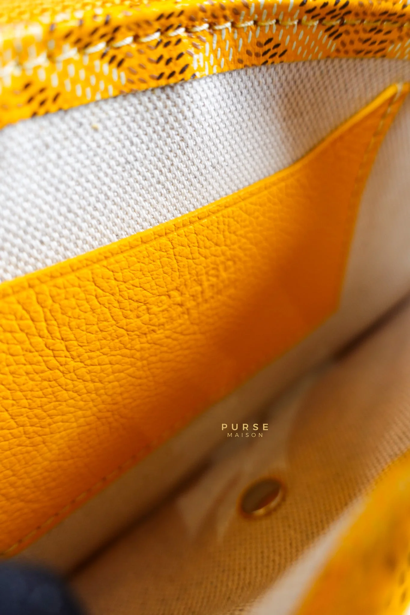 Goyard Plumet Yellow Goyardine Canvas Crossbody Bag - Image 12