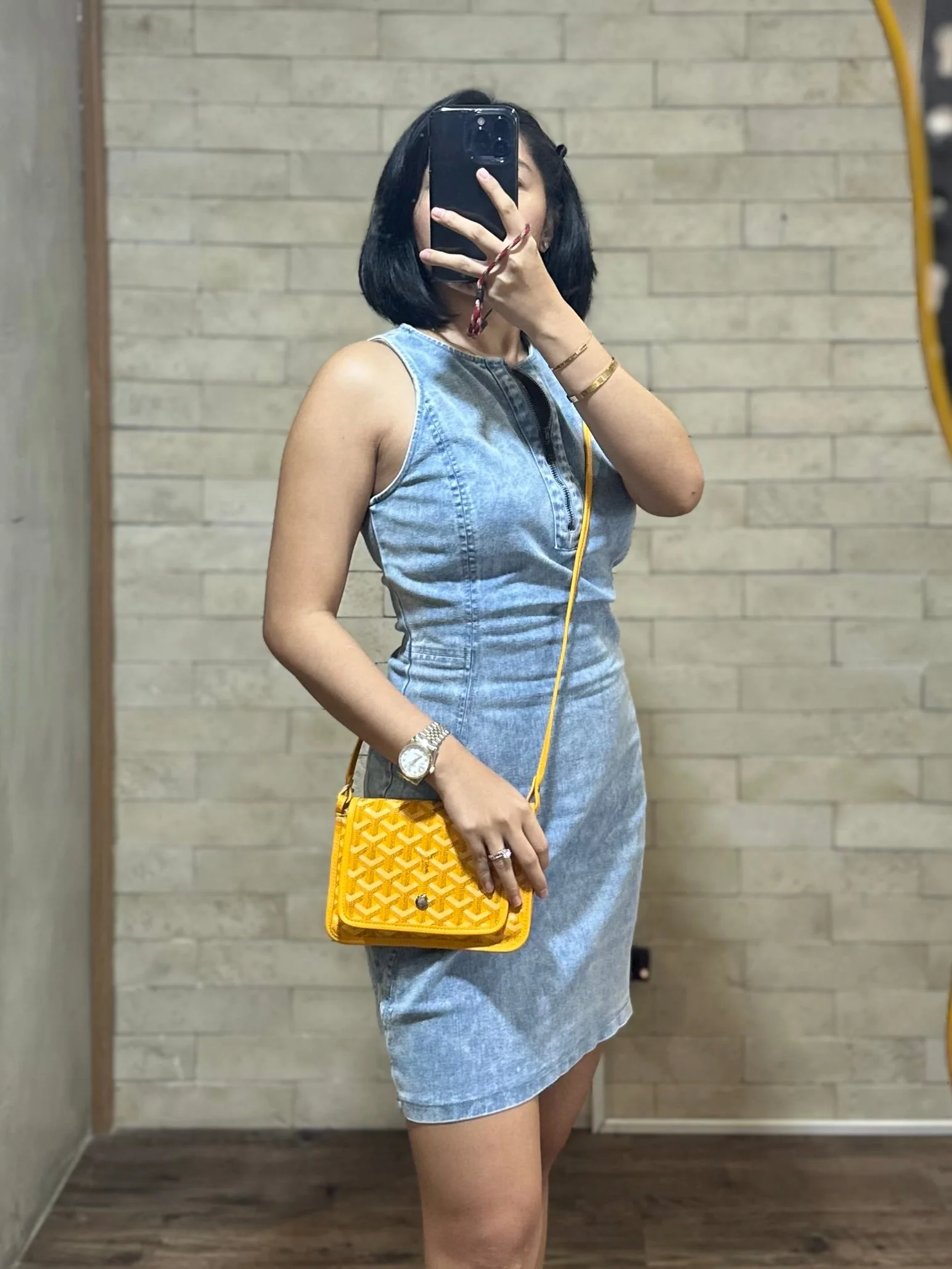 Goyard Plumet Yellow Goyardine Canvas Crossbody Bag - Image 15
