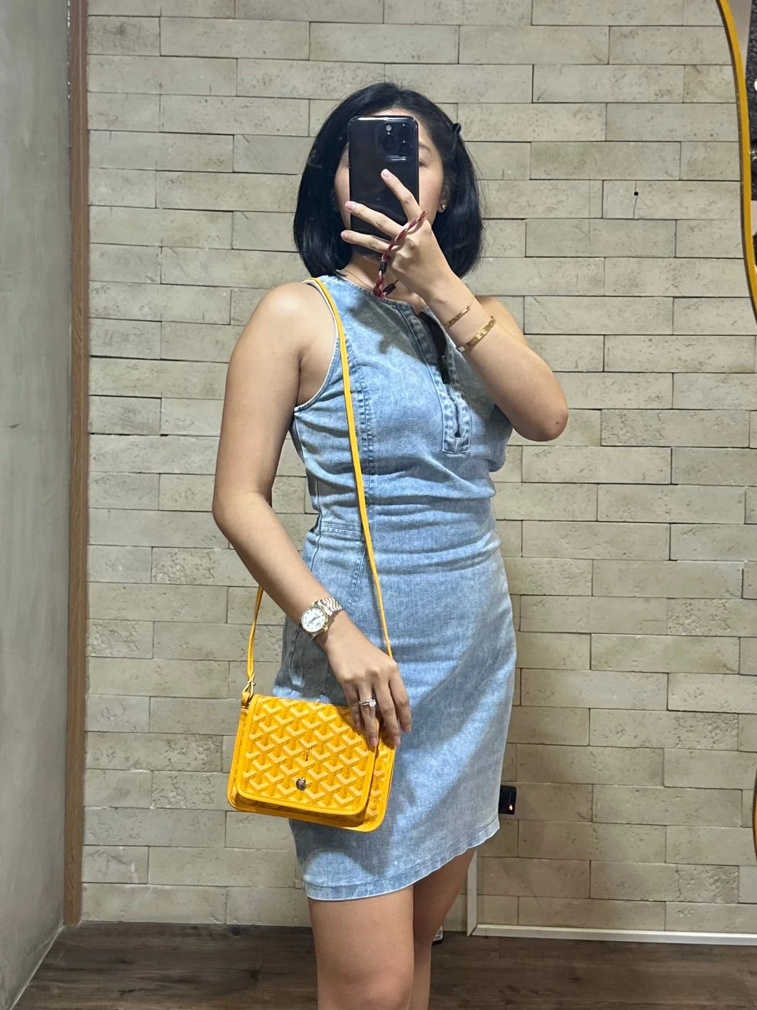 Goyard Plumet Yellow Goyardine Canvas Crossbody Bag - Image 16