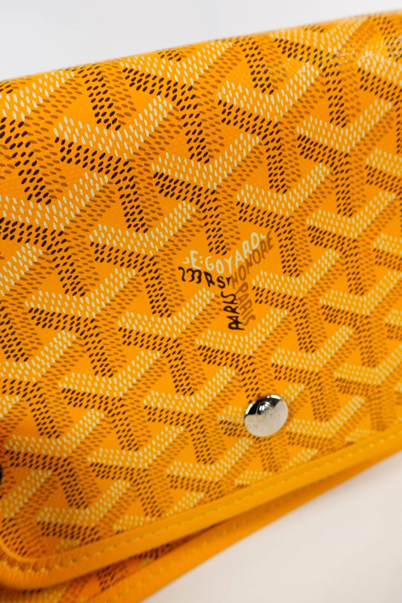 Goyard Plumet Yellow Goyardine Canvas Crossbody Bag - Image 3
