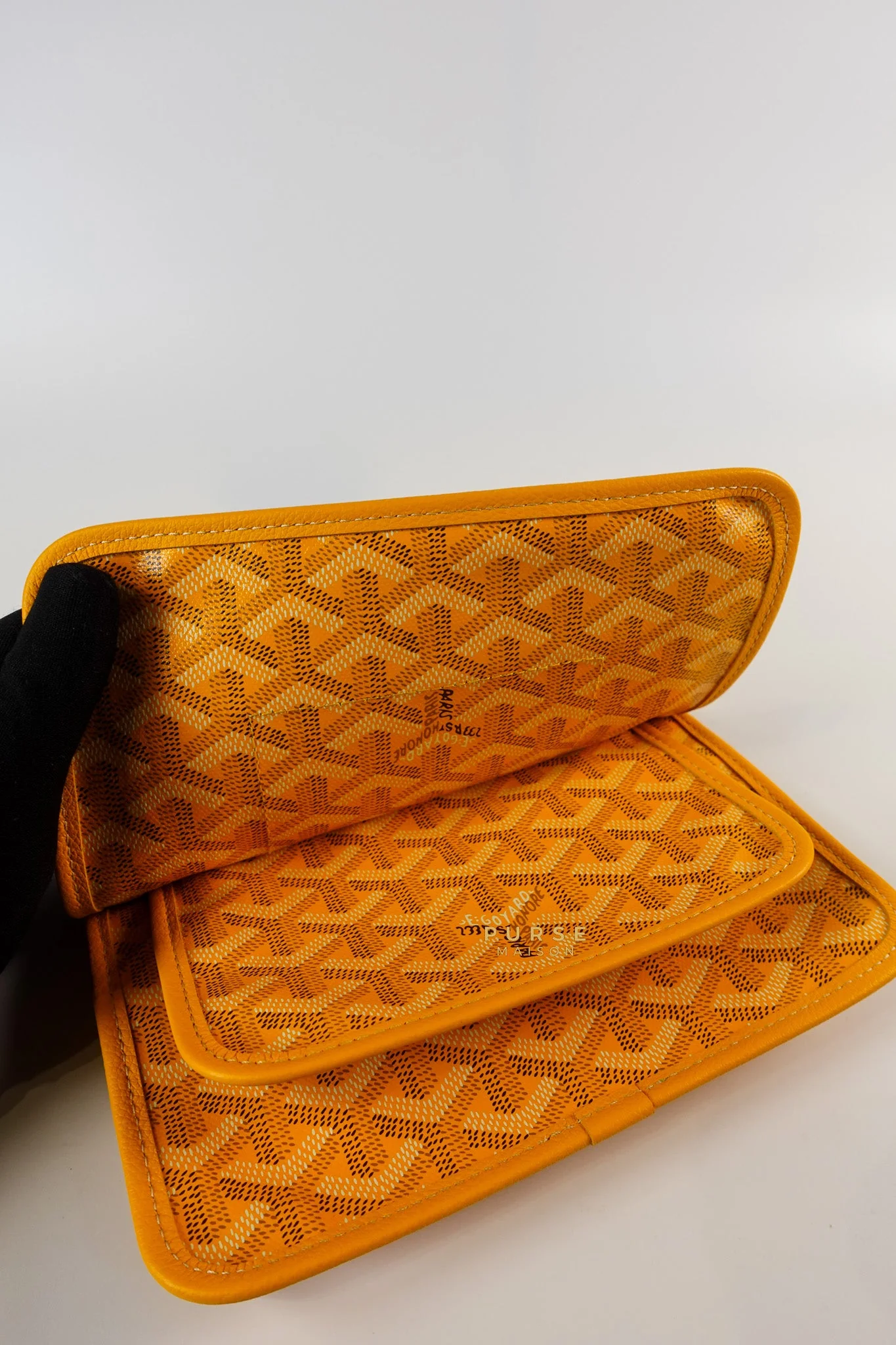 Goyard Plumet Yellow Goyardine Canvas Crossbody Bag - Image 6