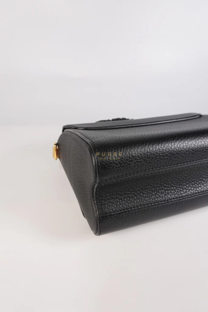 Louis Vuitton Twist Scrunchie MM in Black Grained Calfskin Leather Crossbody Bag - Image 11