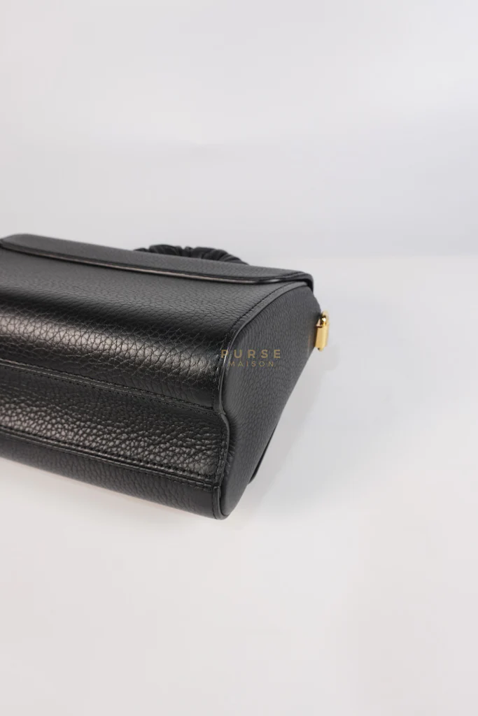 Louis Vuitton Twist Scrunchie MM in Black Grained Calfskin Leather Crossbody Bag - Image 13