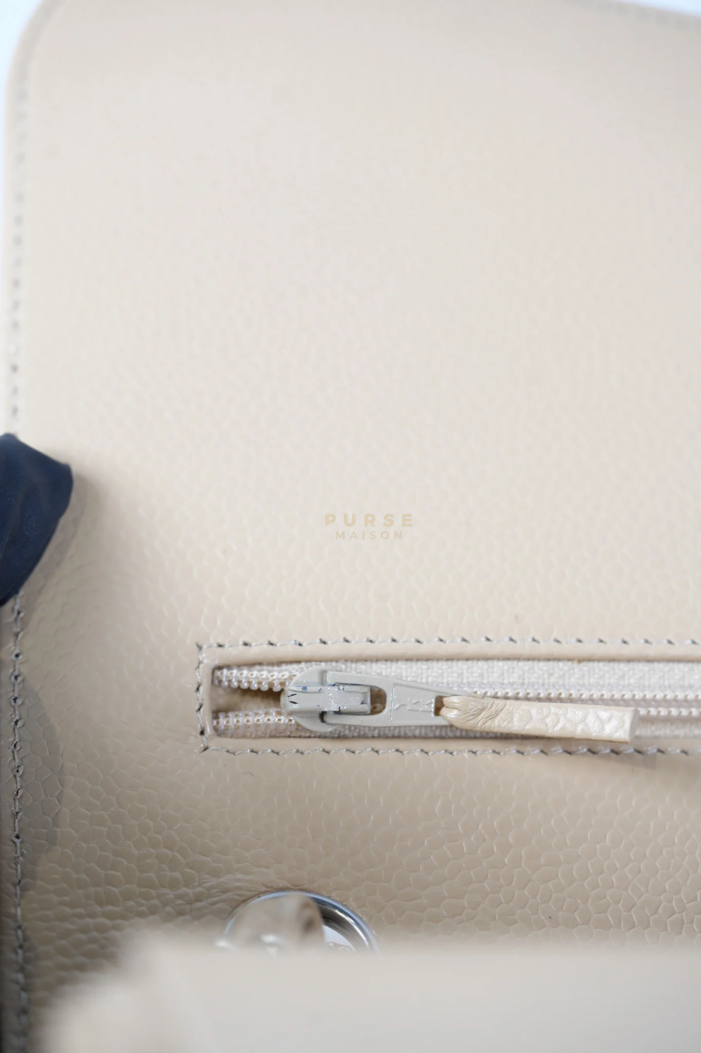 Chanel Classic Double Flap Jumbo Beige Clair Caviar Leather Silver Hardware (Series 17) - Image 29
