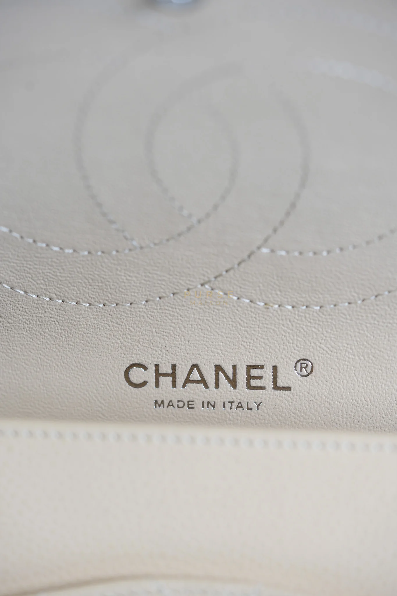 Chanel Classic Double Flap Jumbo Beige Clair Caviar Leather Silver Hardware (Series 17) - Image 36