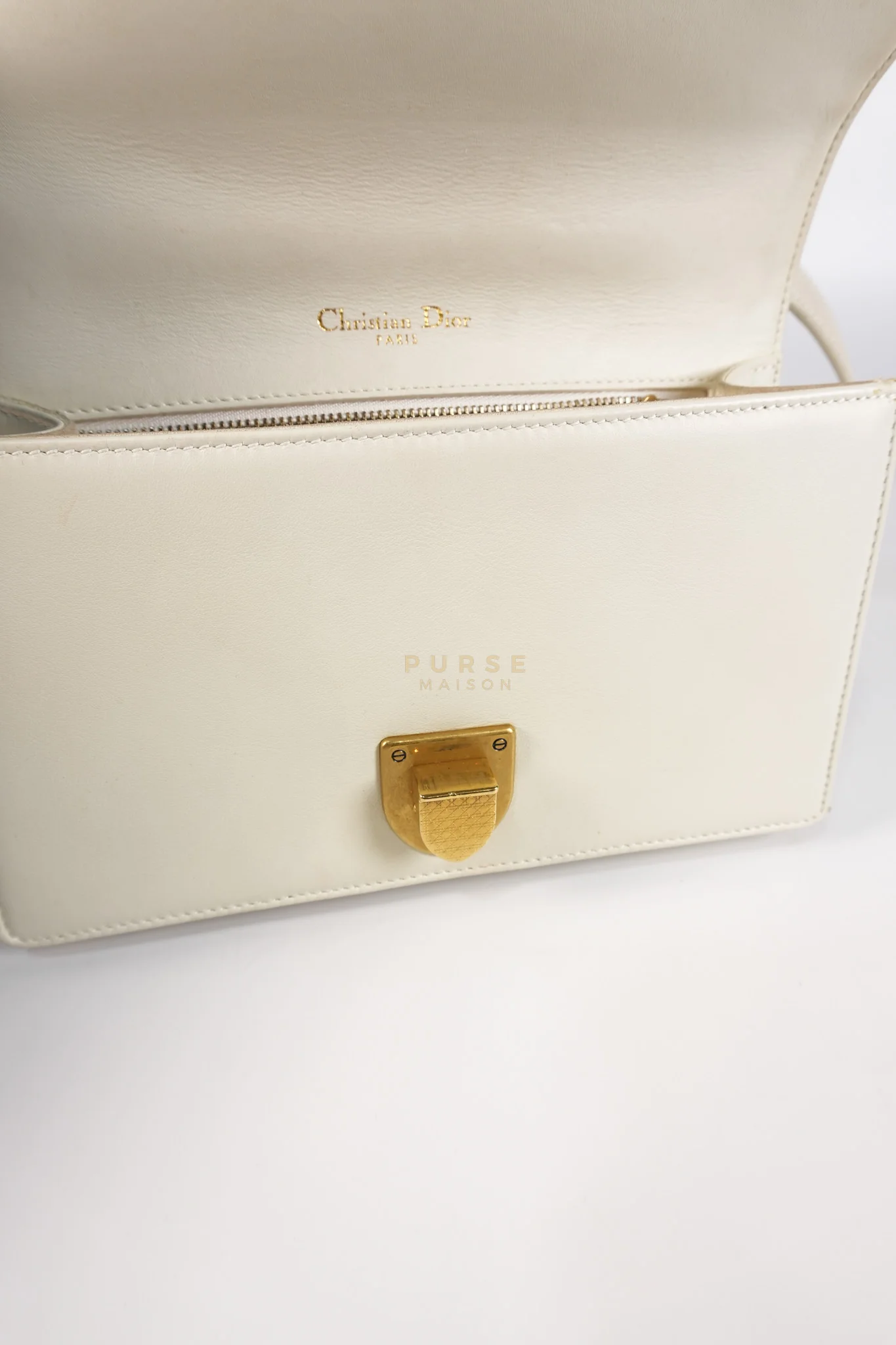 Christian Dior Diorama Small Studded Ivory Calfskin Leather Crossbody Bag - Image 21