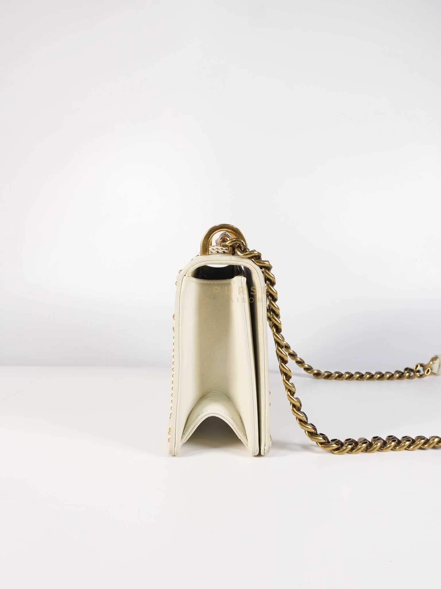 Christian Dior Diorama Small Studded Ivory Calfskin Leather Crossbody Bag - Image 6