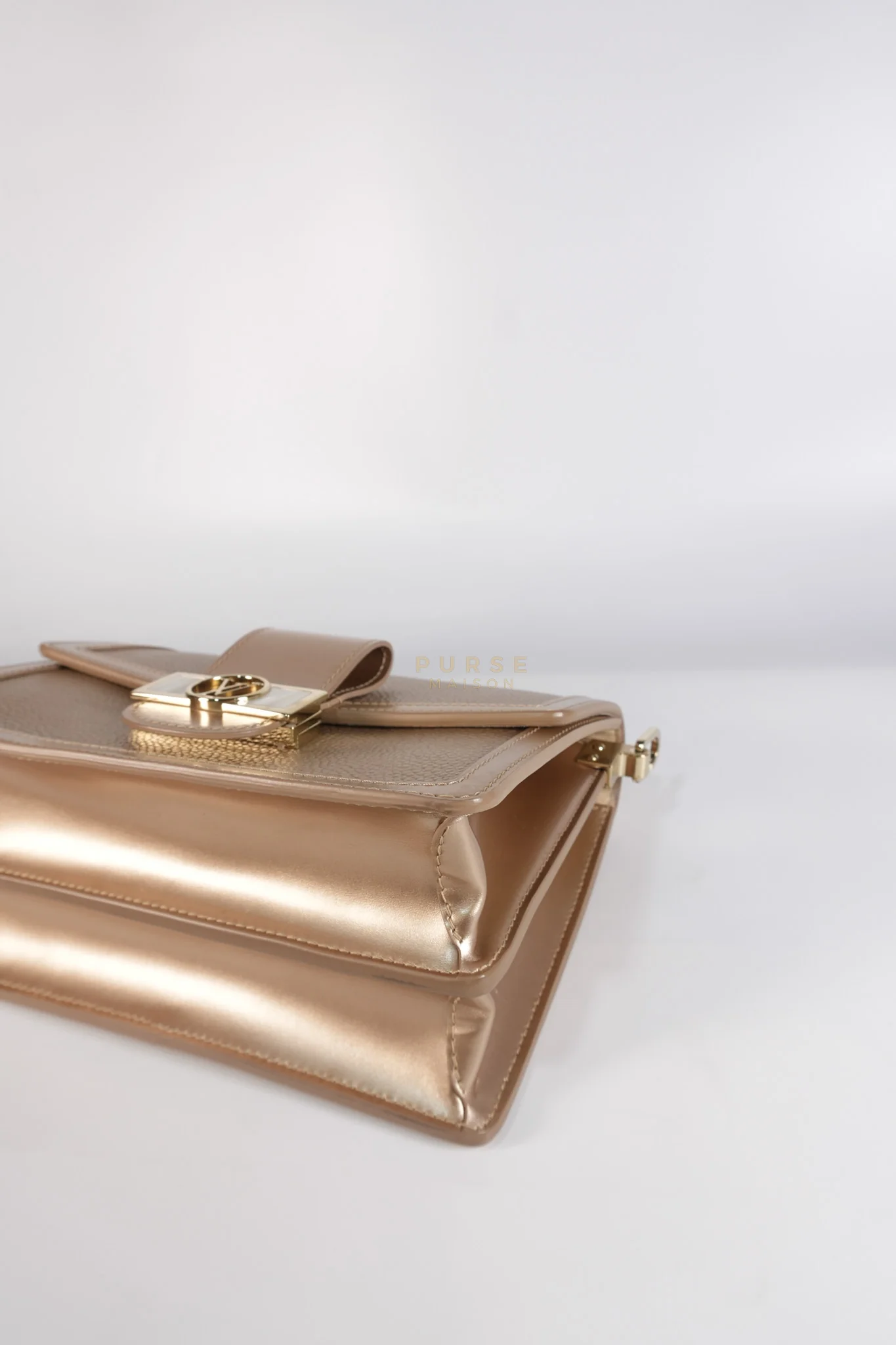 Louis Vuitton Dauphine PM in Metallic Gold Grained Calfskin Leather (Microchip) - Image 10