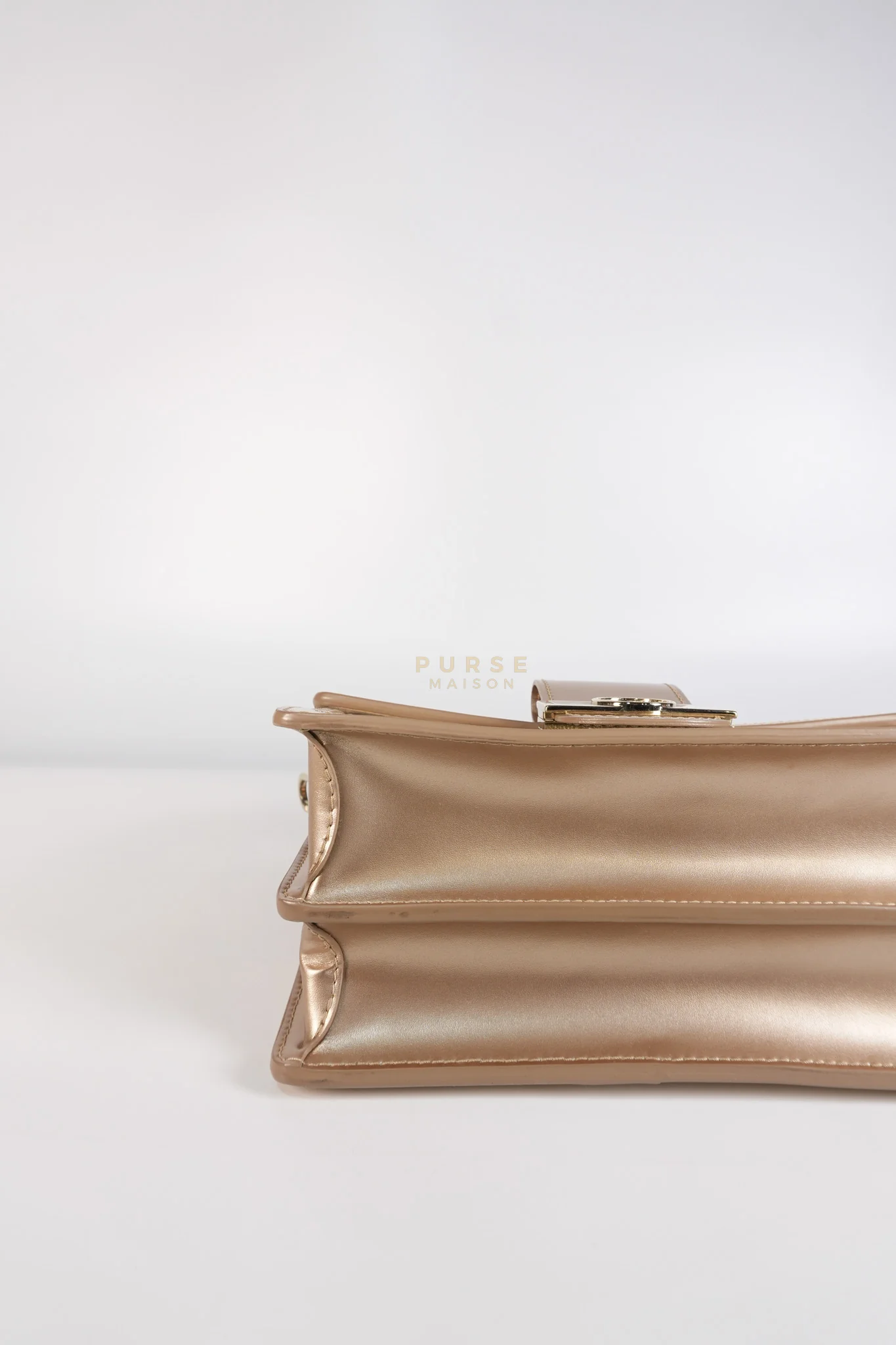 Louis Vuitton Dauphine PM in Metallic Gold Grained Calfskin Leather (Microchip) - Image 14