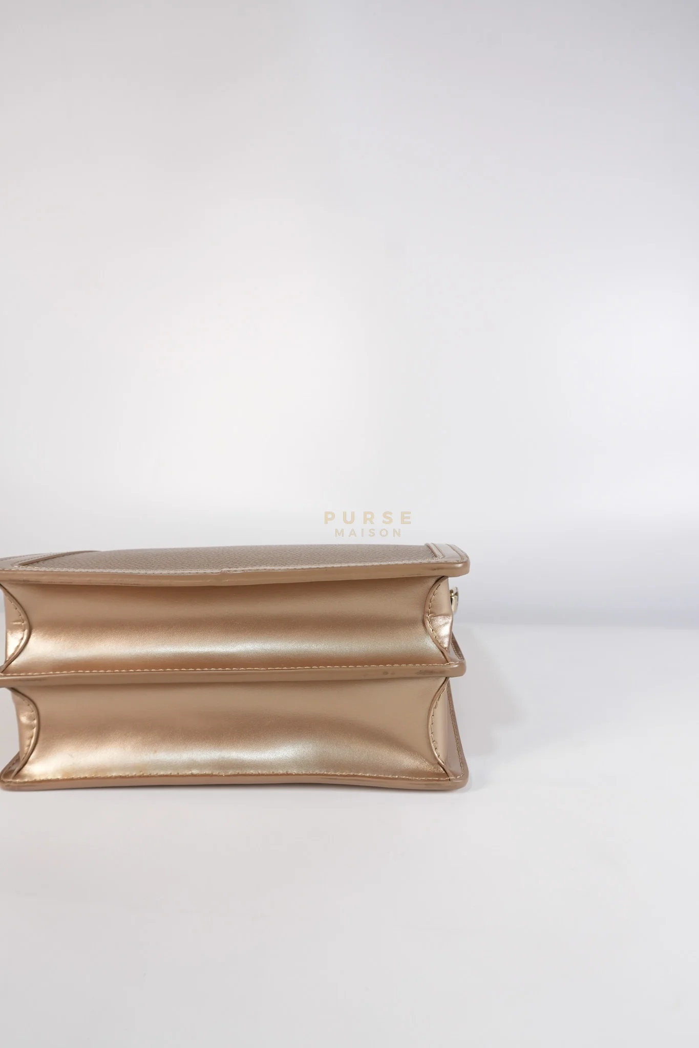 Louis Vuitton Dauphine PM in Metallic Gold Grained Calfskin Leather (Microchip) - Image 16