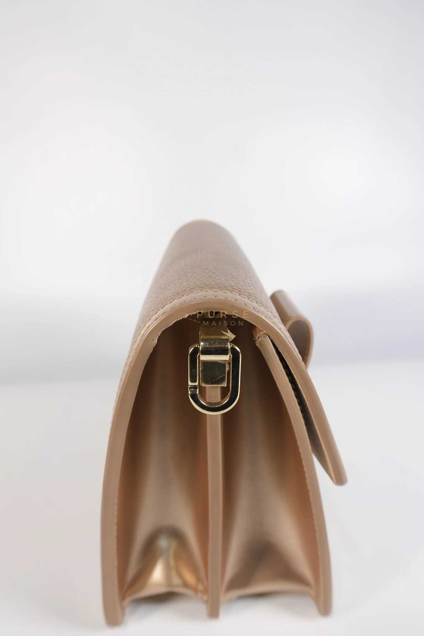 Louis Vuitton Dauphine PM in Metallic Gold Grained Calfskin Leather (Microchip) - Image 19
