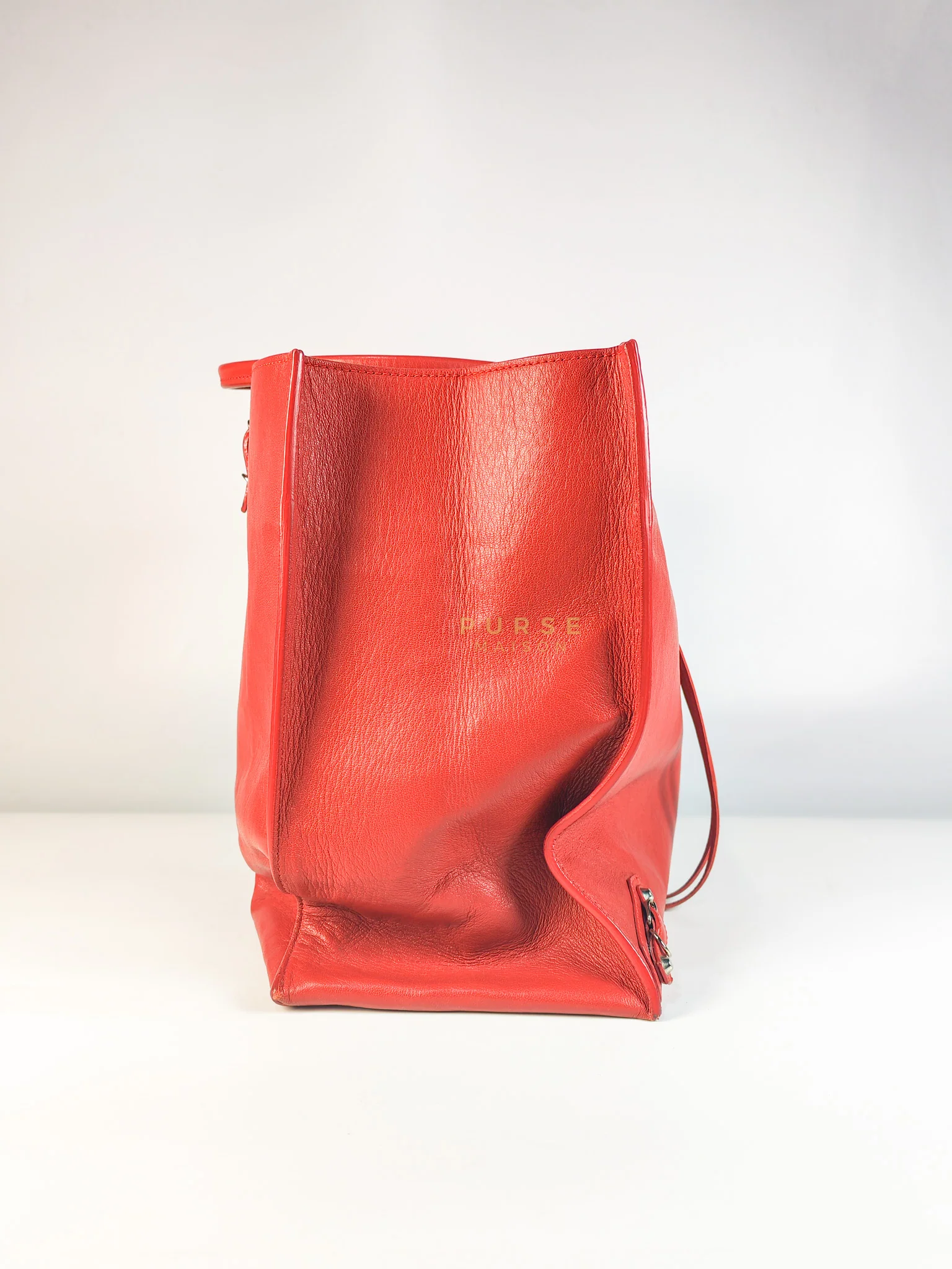Balenciaga Papier A4 40 in Red Calfskin Leather Tote Bag - Image 6