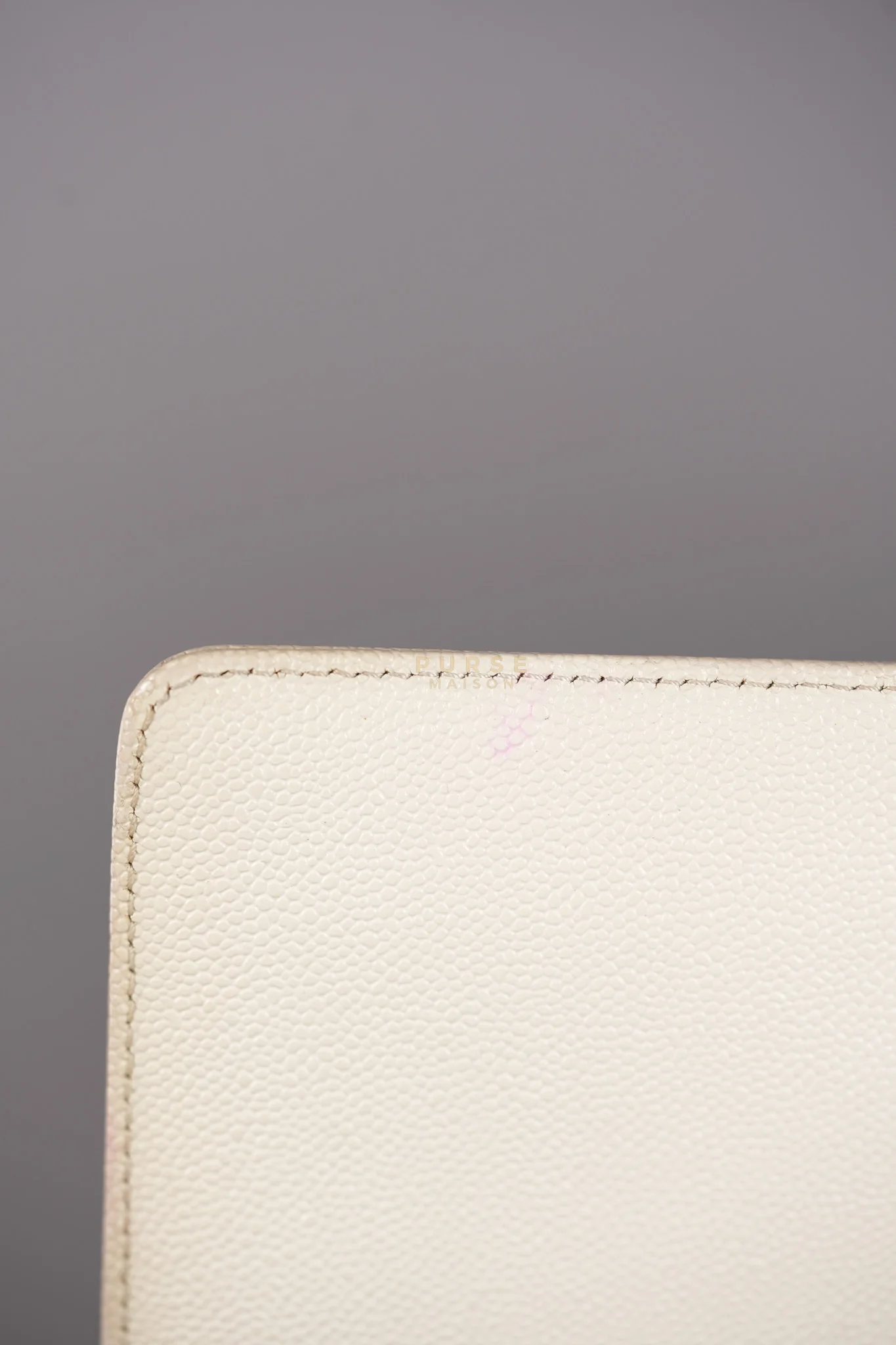 Chanel Boy Old Medium in Off White Caviar Leather and Light Gold Hardware (Microchip) - Image 23