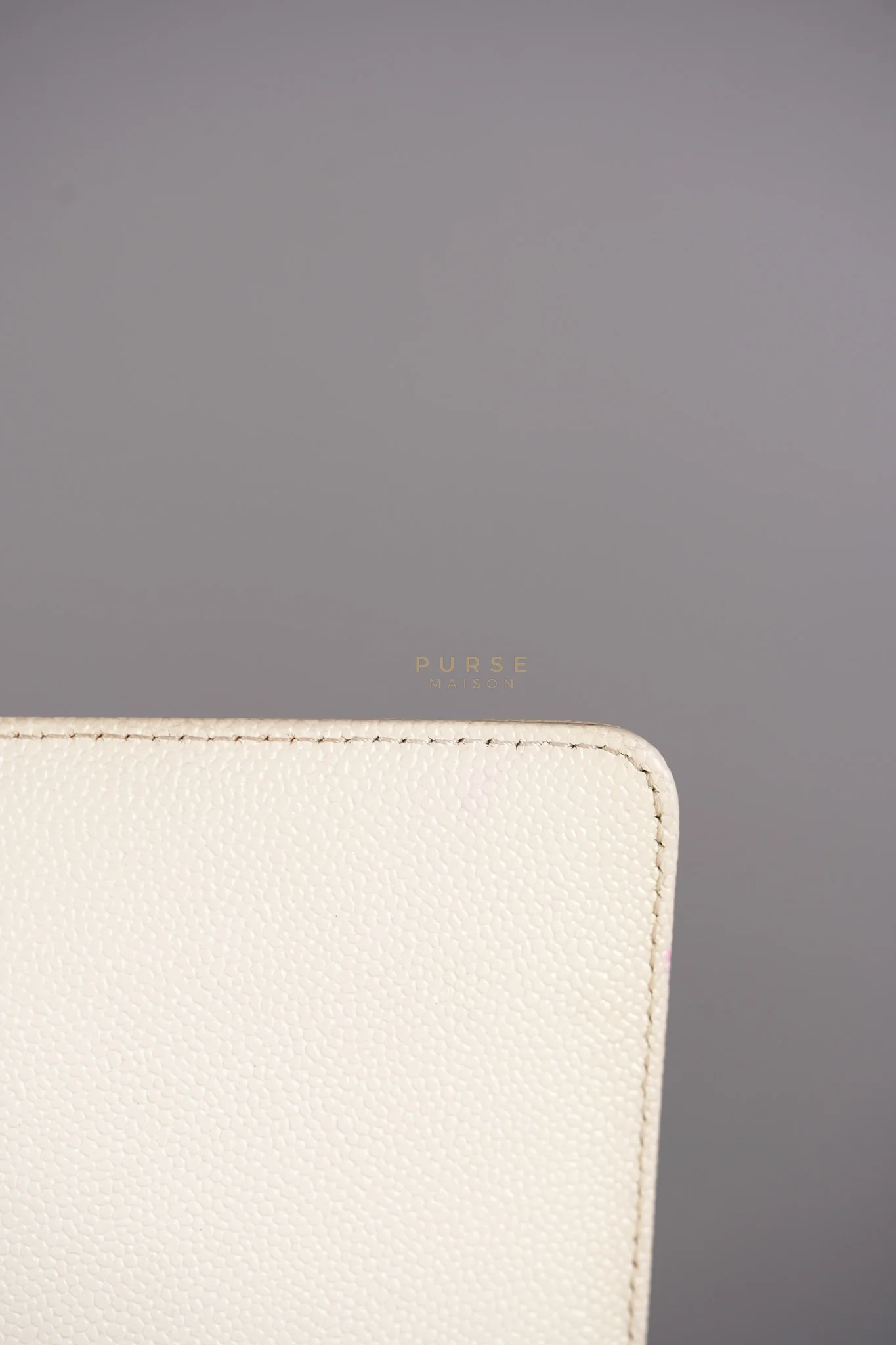 Chanel Boy Old Medium in Off White Caviar Leather and Light Gold Hardware (Microchip) - Image 24