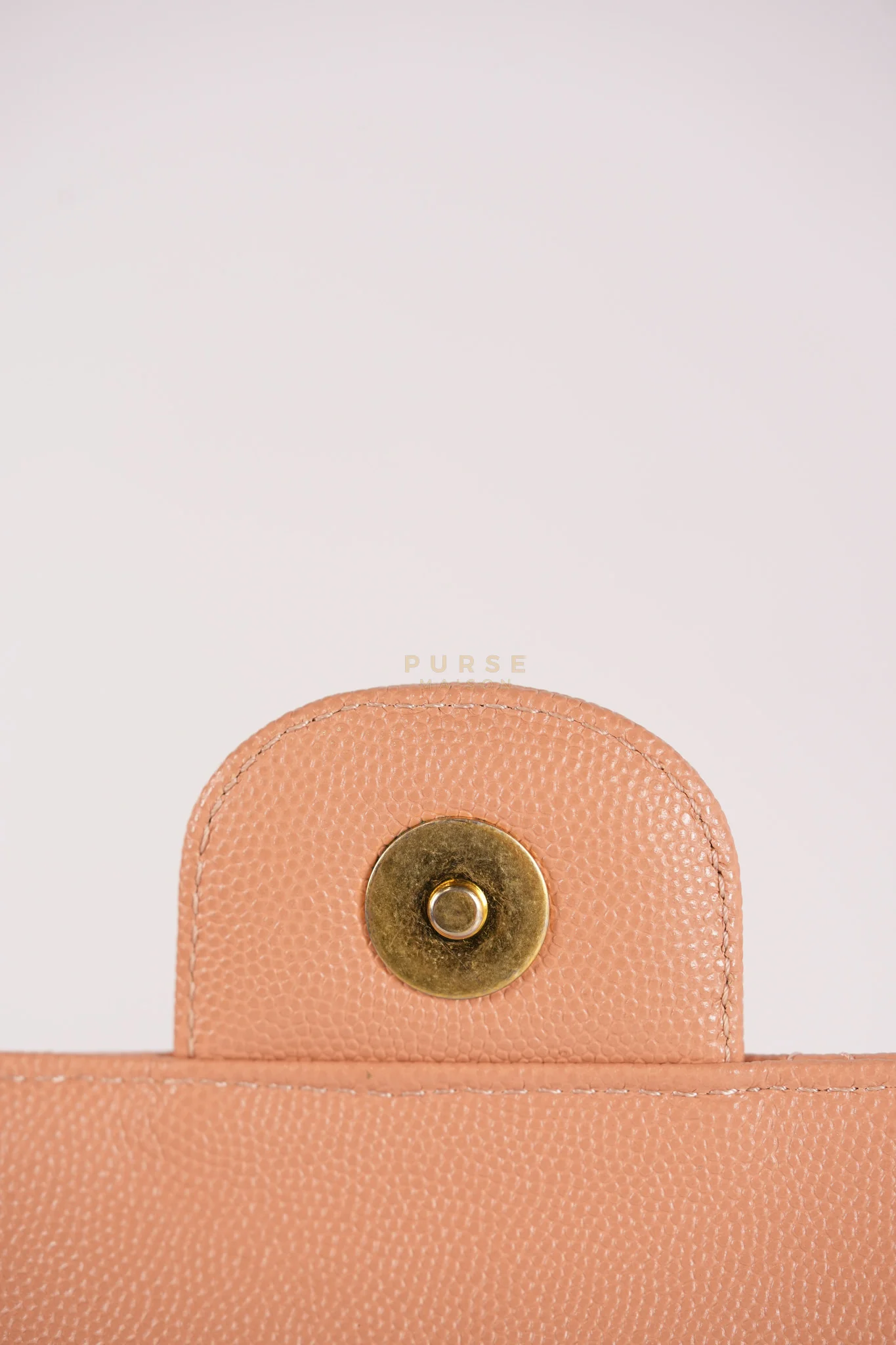 Chanel Wavy Small Hobo Caramel Caviar Leather in Aged Gold Hardware (Microchip) - Image 18