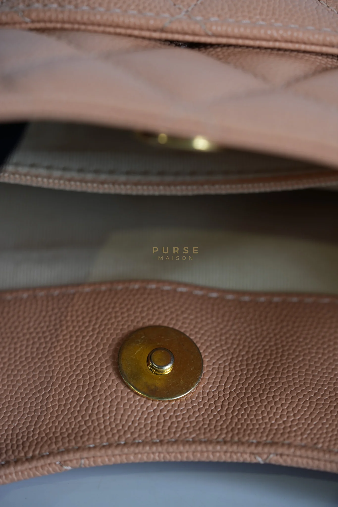 Chanel Wavy Small Hobo Caramel Caviar Leather in Aged Gold Hardware (Microchip) - Image 19