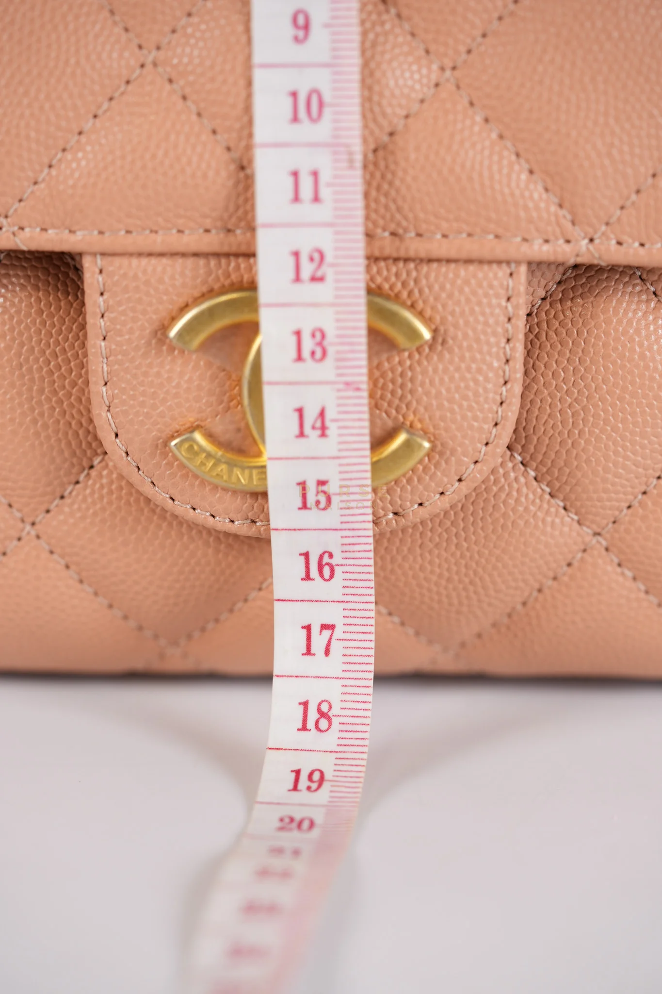 Chanel Wavy Small Hobo Caramel Caviar Leather in Aged Gold Hardware (Microchip) - Image 26