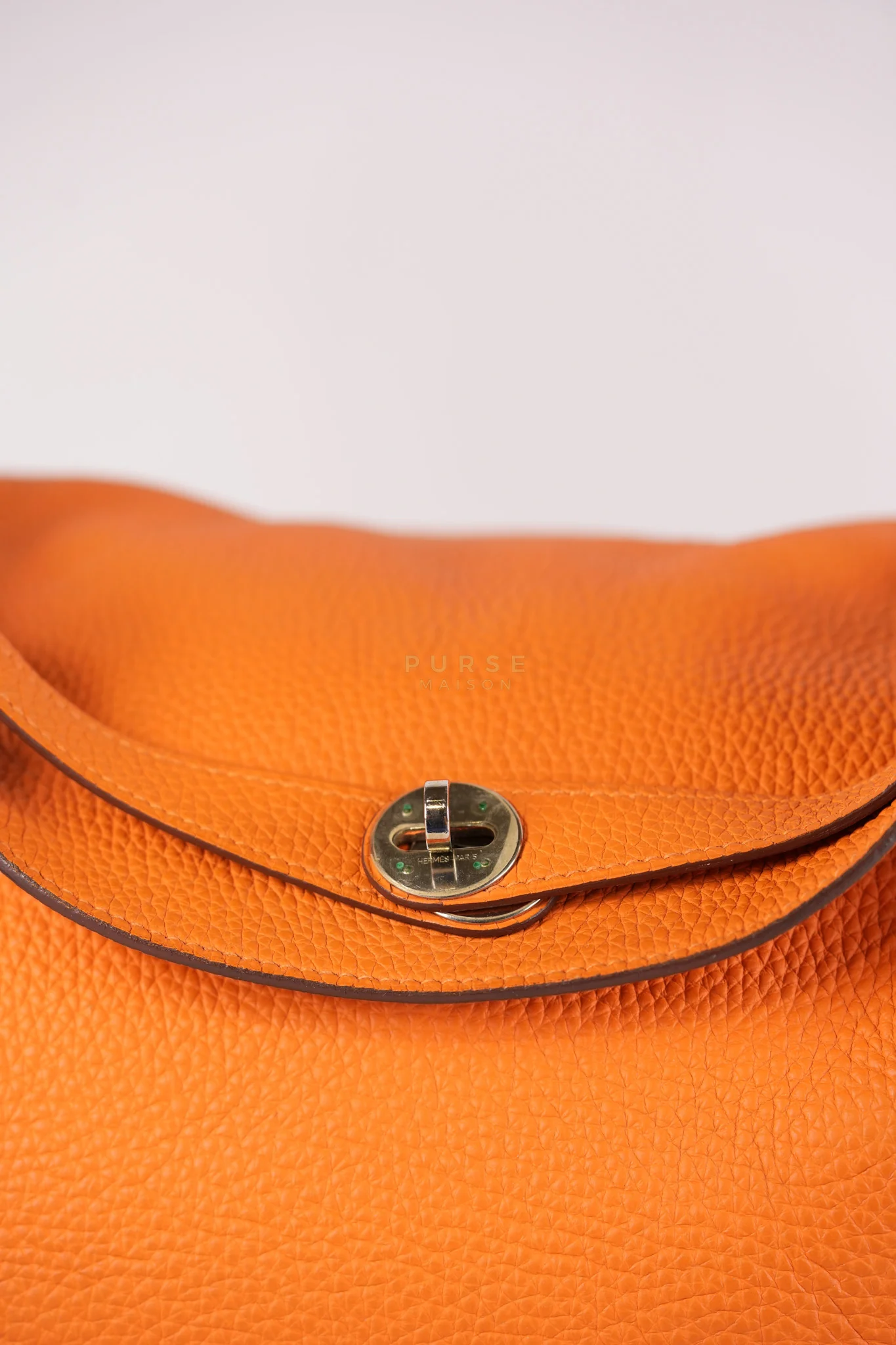 Hermes Lindy 34 Orange Clemence Leather Palladium Hardware Stamp Square O(2011) - Image 21