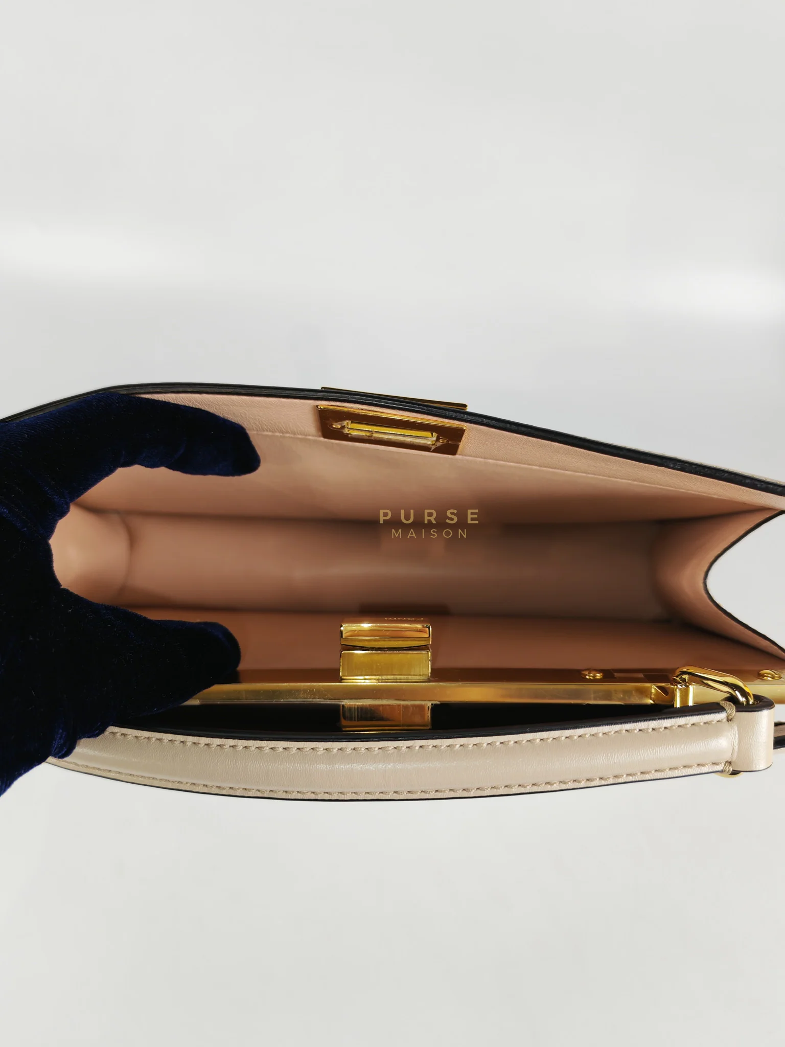 Fendi Peekaboo I See U East West Nappa Pink Leather - Image 16
