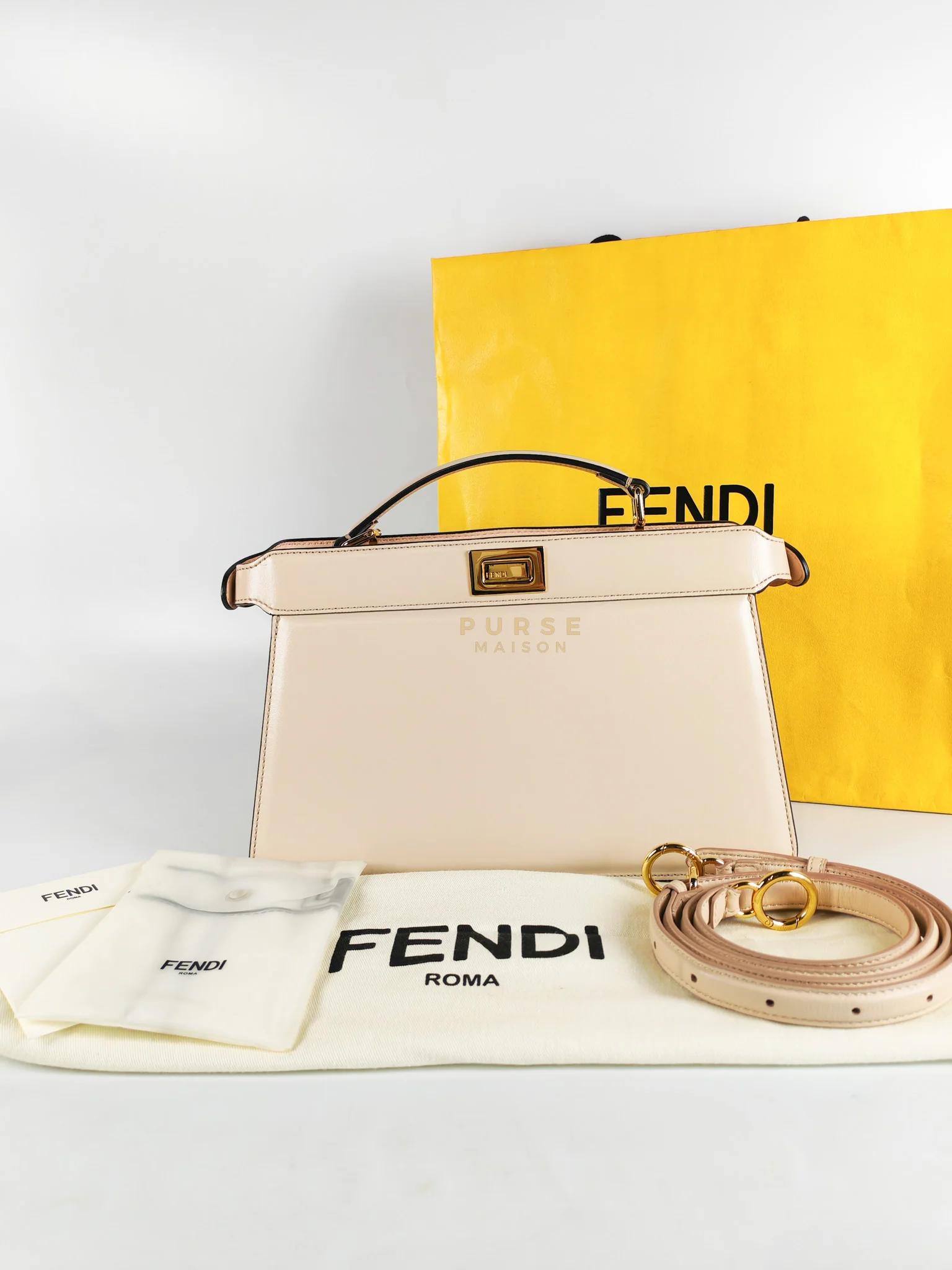 Fendi Peekaboo I See U East West Nappa Pink Leather - Image 23