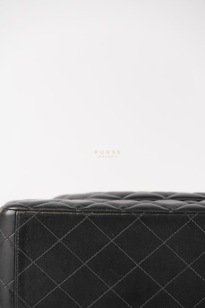 Chanel Classic Double Flap Maxi in Black Lambskin Leather and Gold Hardware Series 14 - Image 13