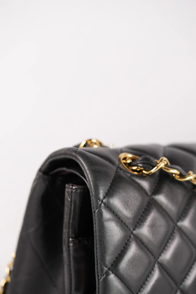 Chanel Classic Double Flap Maxi in Black Lambskin Leather and Gold Hardware Series 14 - Image 18
