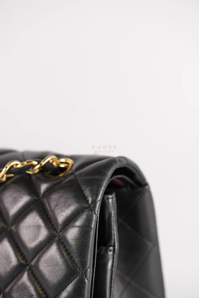Chanel Classic Double Flap Maxi in Black Lambskin Leather and Gold Hardware Series 14 - Image 21