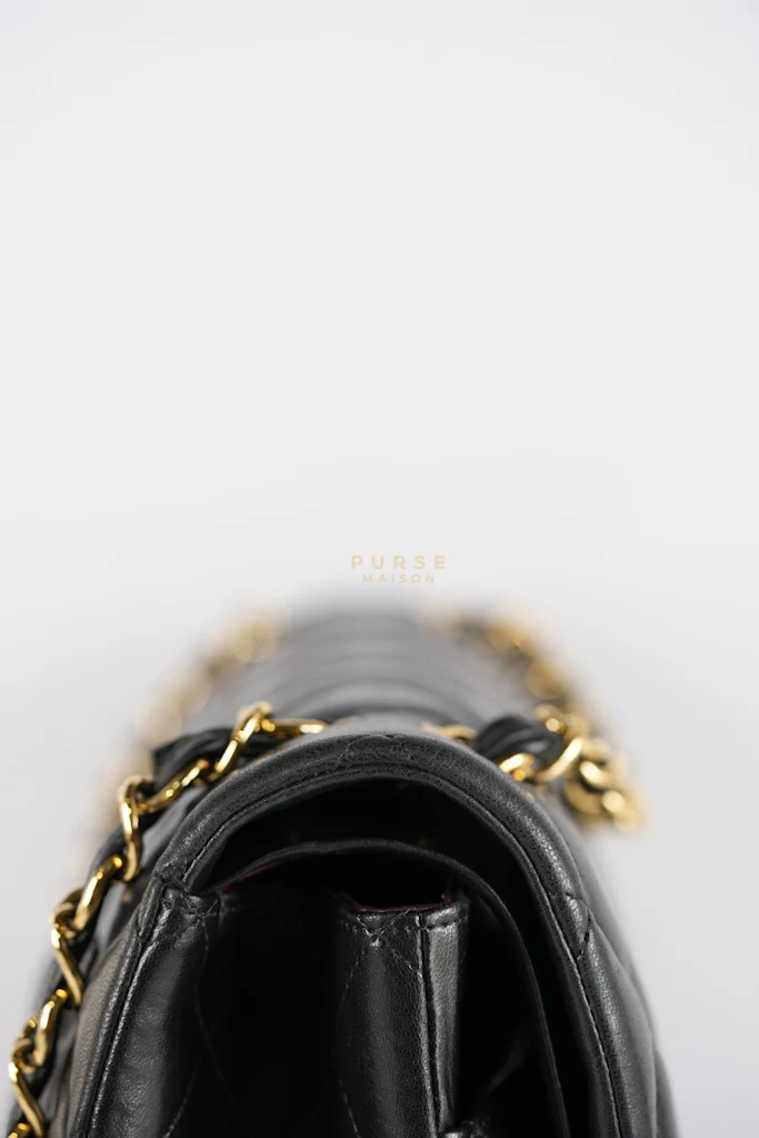 Chanel Classic Double Flap Maxi in Black Lambskin Leather and Gold Hardware Series 14 - Image 22