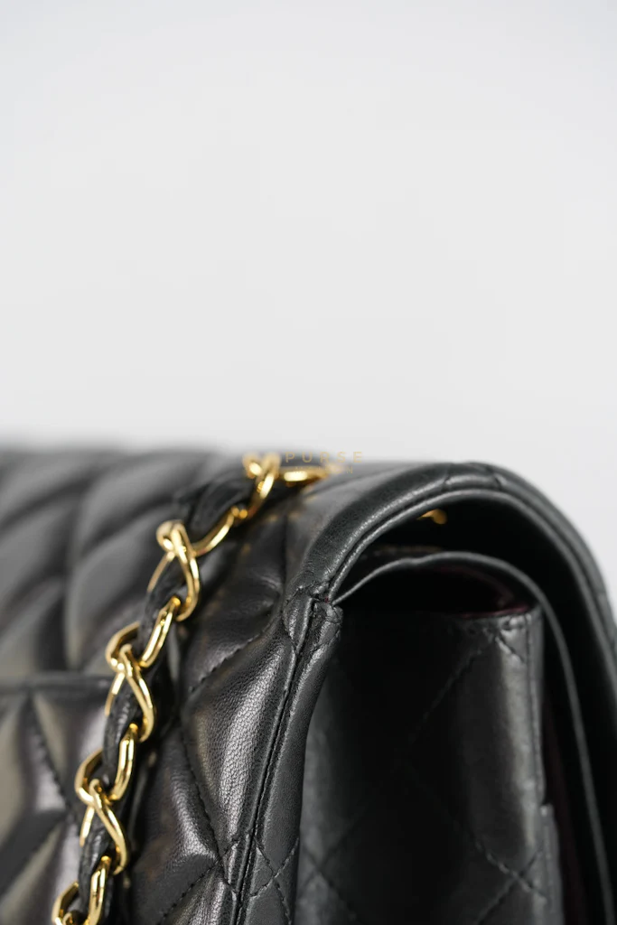 Chanel Classic Double Flap Maxi in Black Lambskin Leather and Gold Hardware Series 14 - Image 24