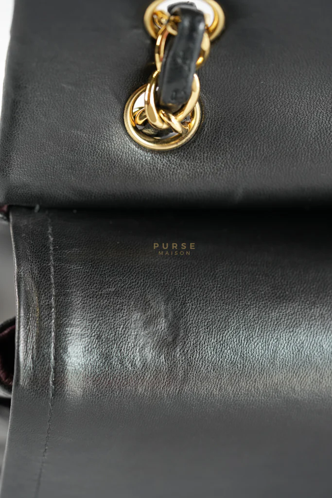 Chanel Classic Double Flap Maxi in Black Lambskin Leather and Gold Hardware Series 14 - Image 25