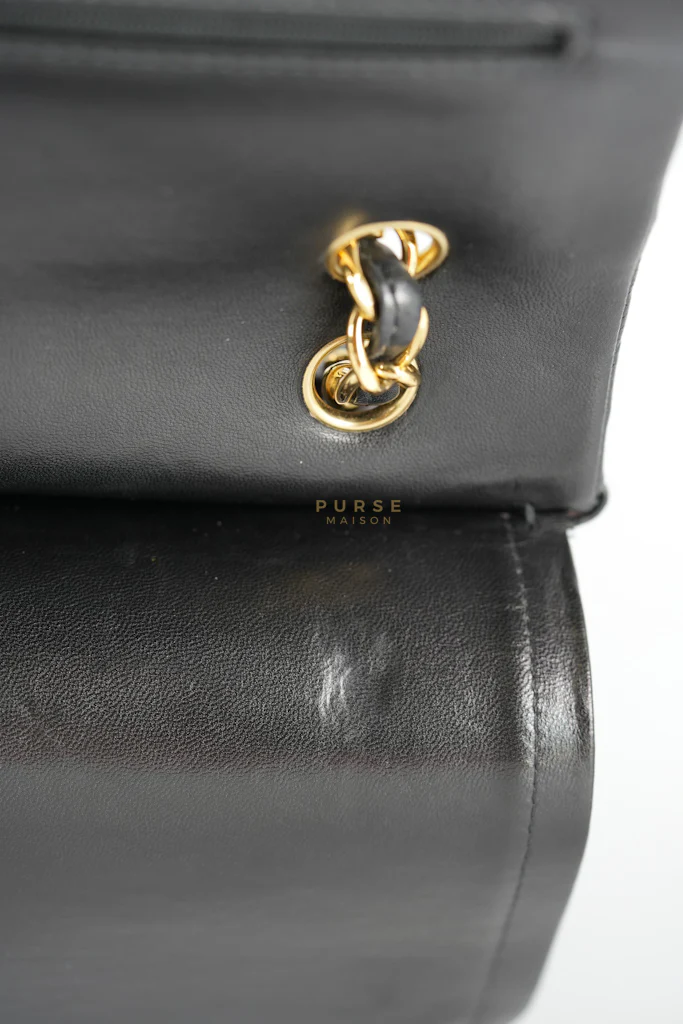 Chanel Classic Double Flap Maxi in Black Lambskin Leather and Gold Hardware Series 14 - Image 26