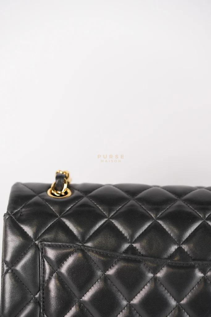Chanel Classic Double Flap Maxi in Black Lambskin Leather and Gold Hardware Series 14 - Image 27