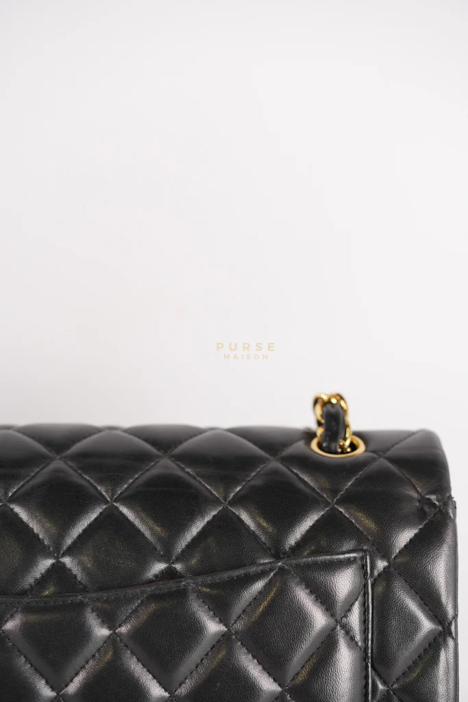 Chanel Classic Double Flap Maxi in Black Lambskin Leather and Gold Hardware Series 14 - Image 28