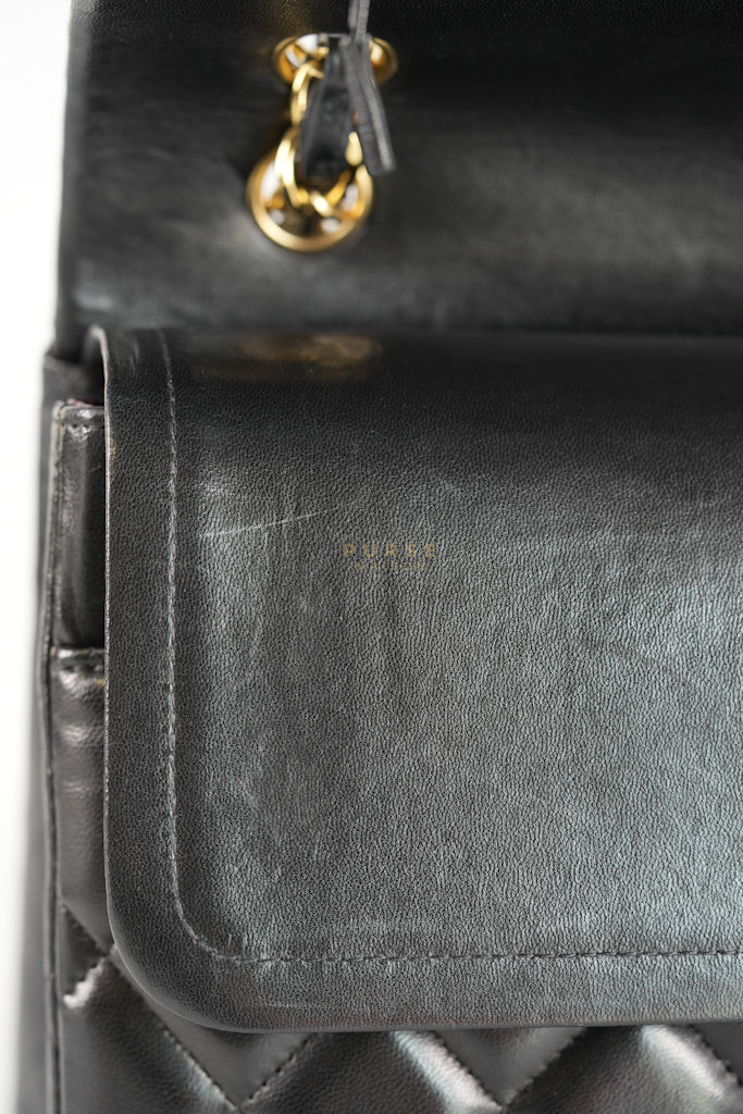 Chanel Classic Double Flap Maxi in Black Lambskin Leather and Gold Hardware Series 14 - Image 29