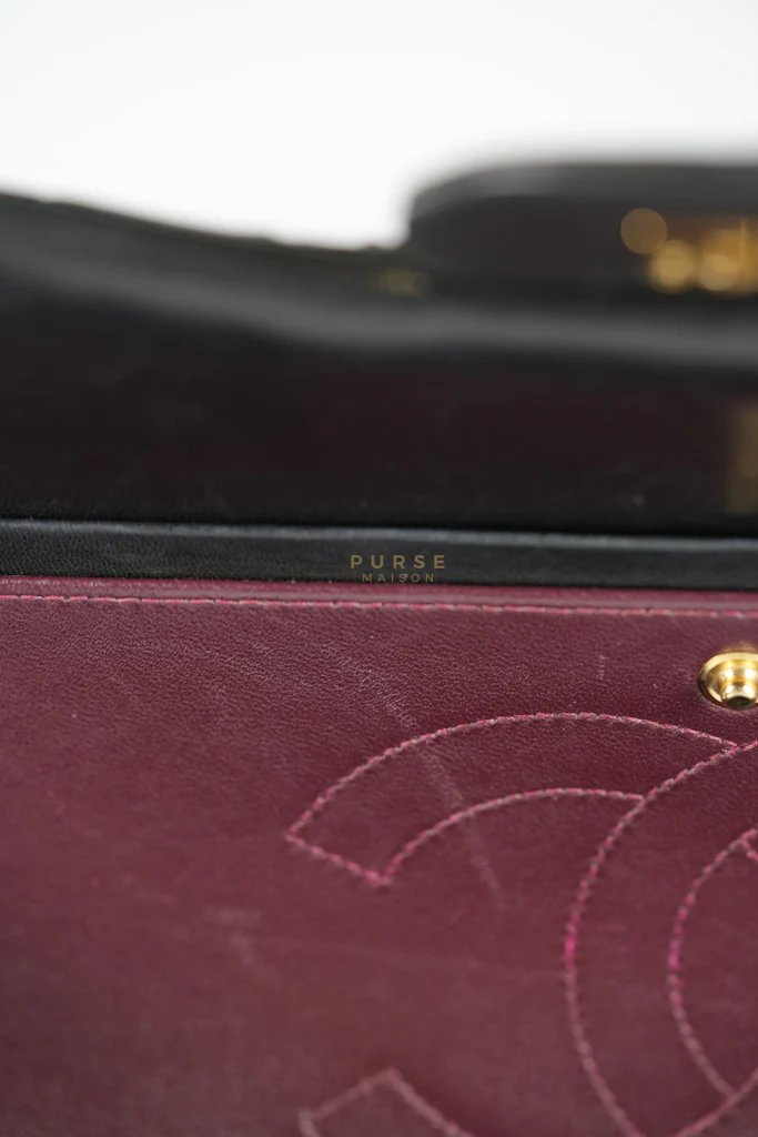 Chanel Classic Double Flap Maxi in Black Lambskin Leather and Gold Hardware Series 14 - Image 42