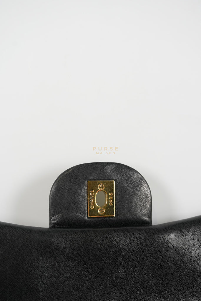 Chanel Classic Double Flap Maxi in Black Lambskin Leather and Gold Hardware Series 14 - Image 46