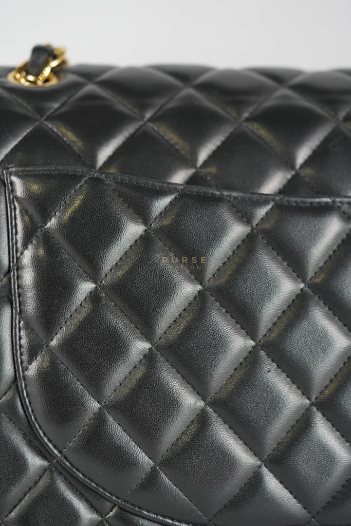 Chanel Classic Double Flap Maxi in Black Lambskin Leather and Gold Hardware Series 14 - Image 59