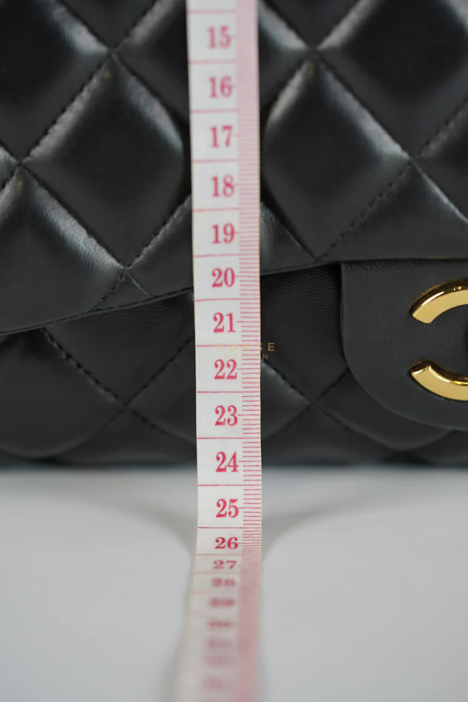 Chanel Classic Double Flap Maxi in Black Lambskin Leather and Gold Hardware Series 14 - Image 66